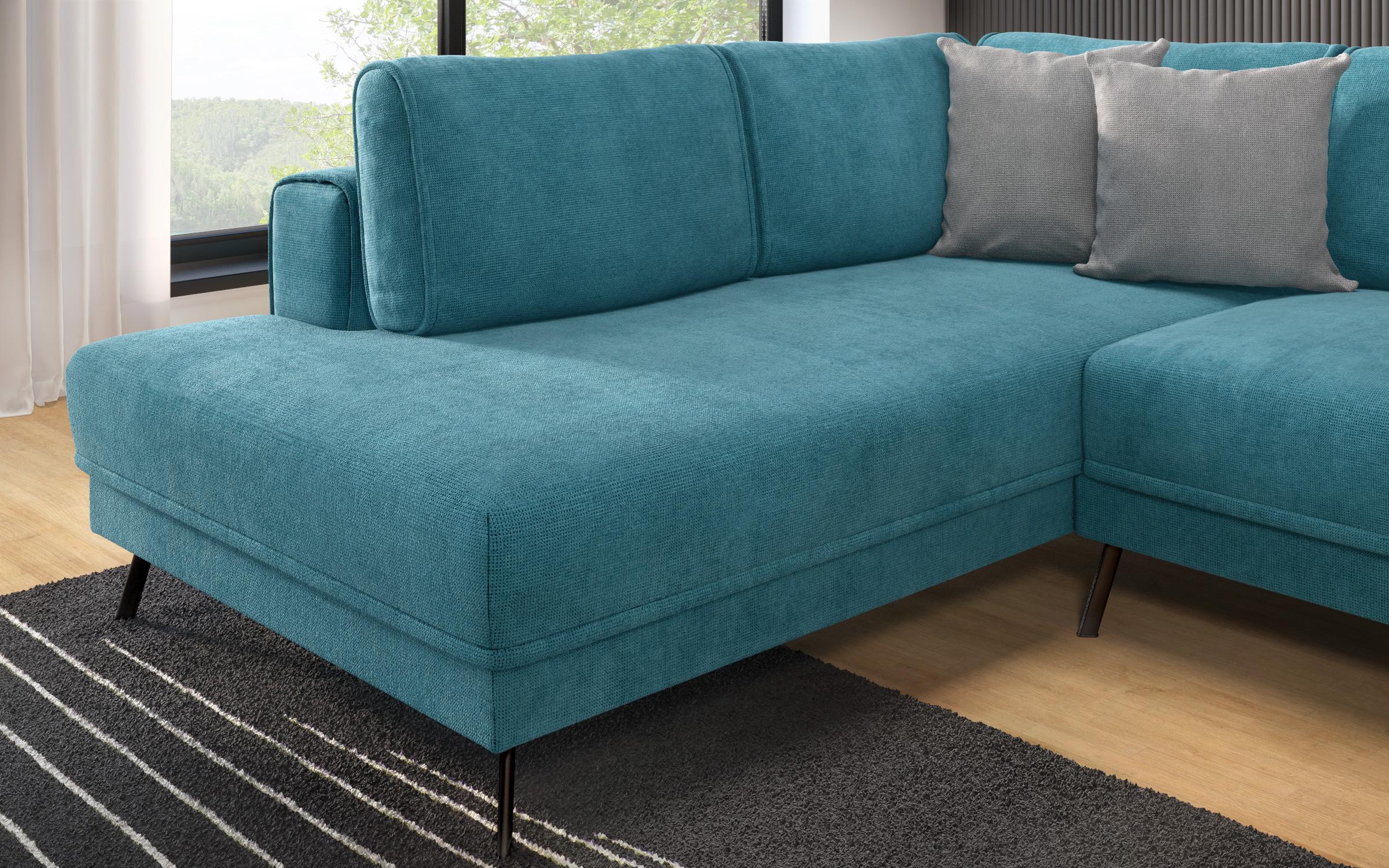 Coltar pentru living Aston, turcoaz  + gri deschis  4