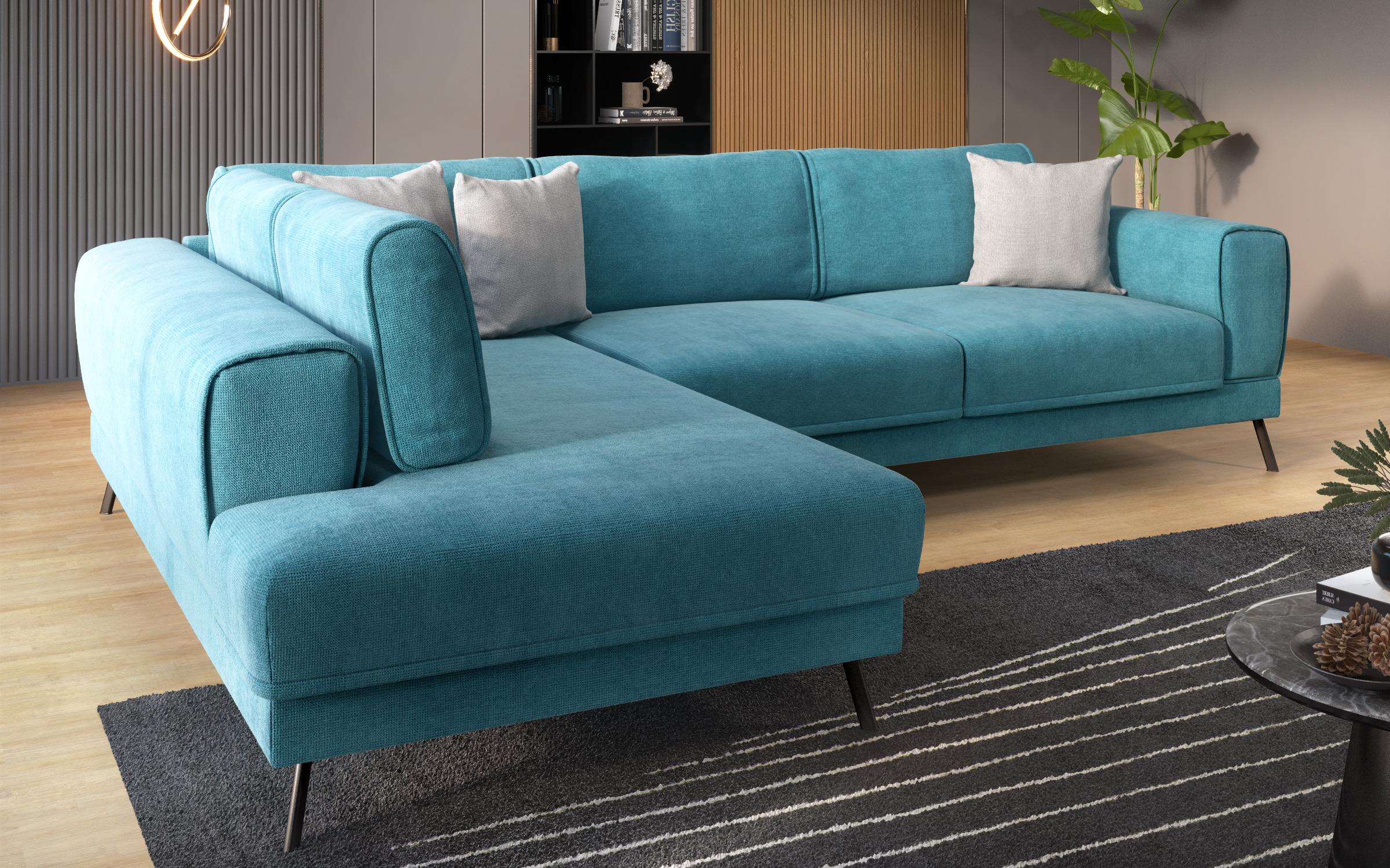 Coltar pentru living Aston, turcoaz  + gri deschis  5
