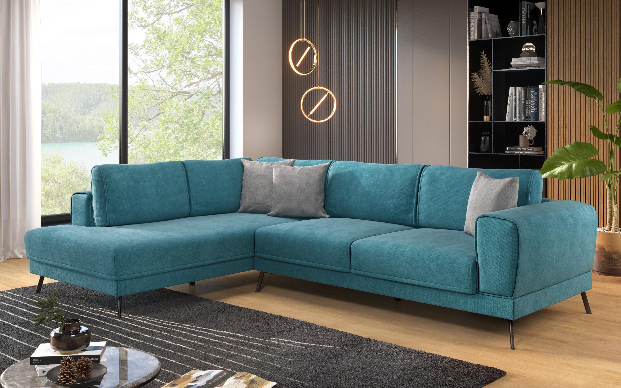 Coltar pentru living Aston, turcoaz  + gri deschis  6