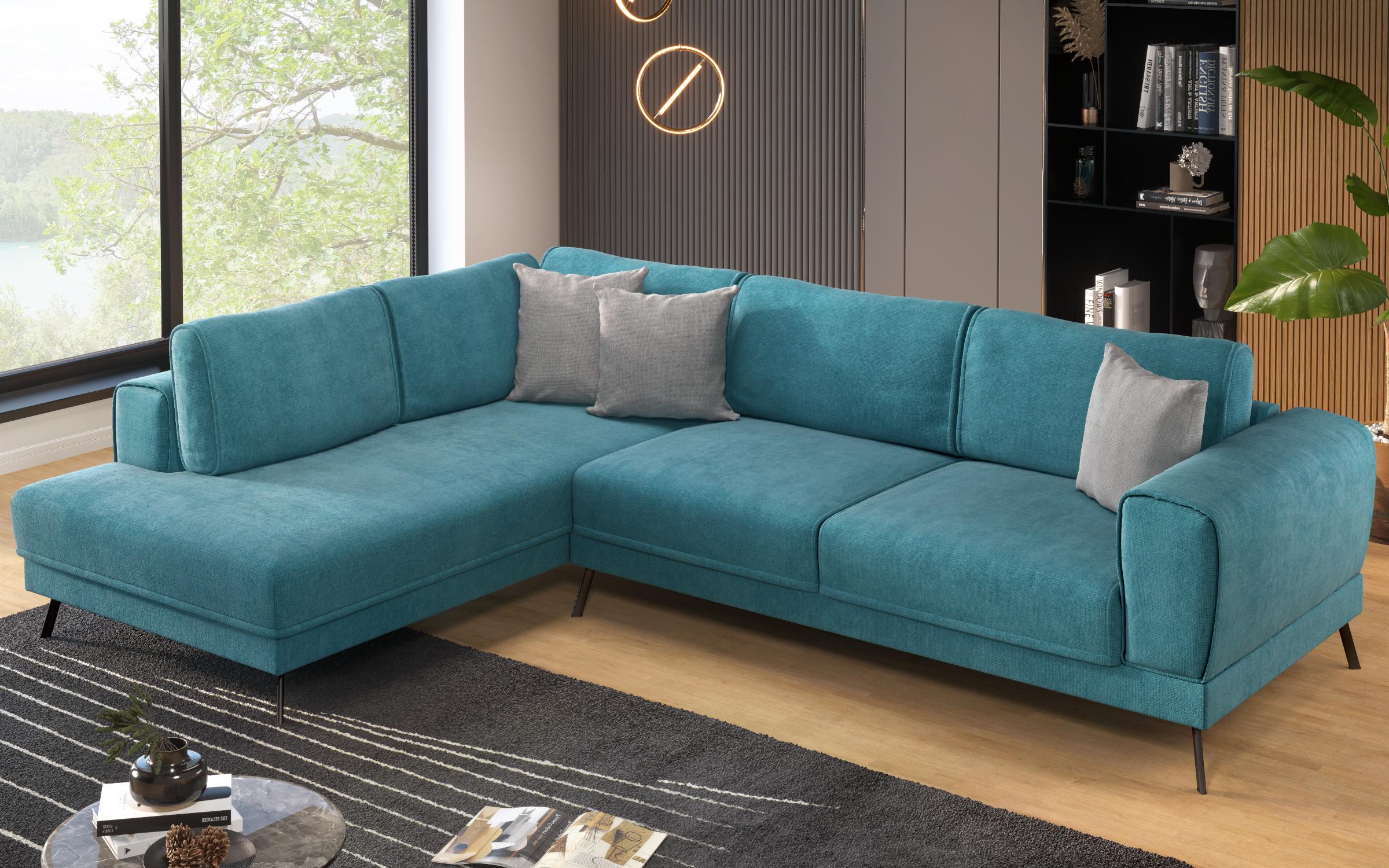 Coltar pentru living Aston, turcoaz  + gri deschis  7