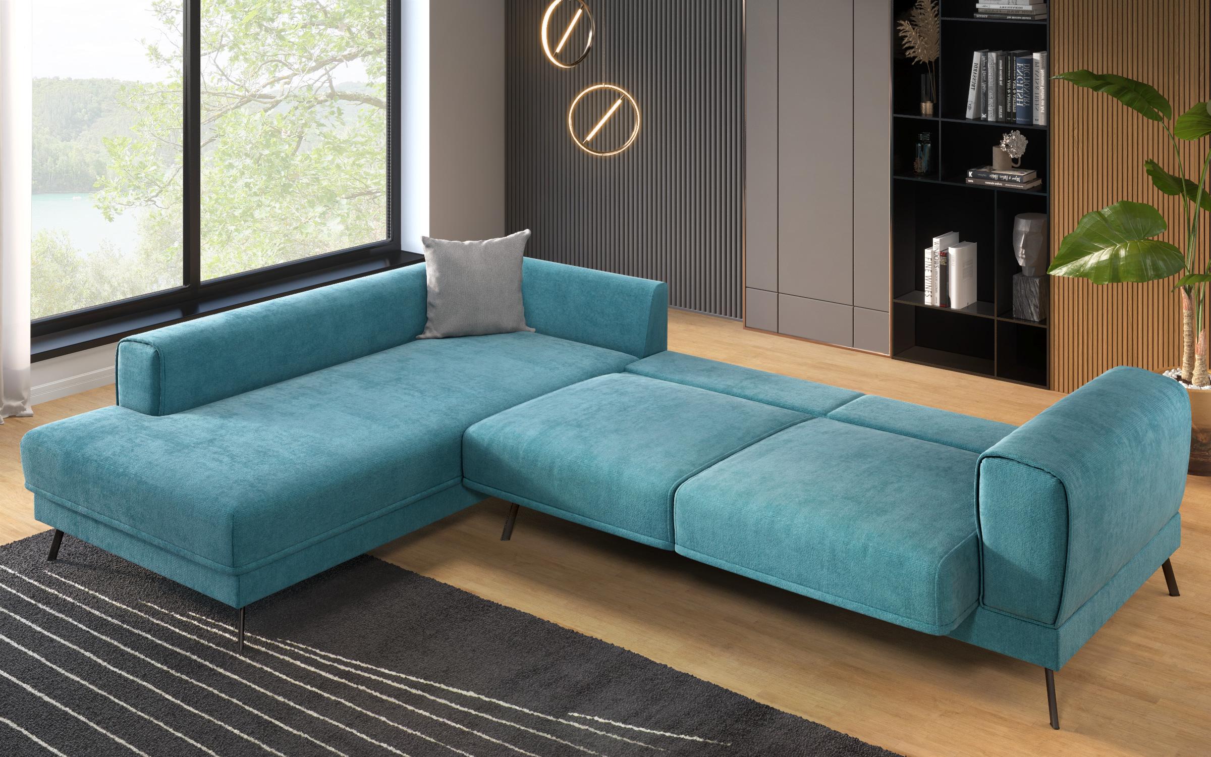 Coltar pentru living Aston, turcoaz  + gri deschis  8