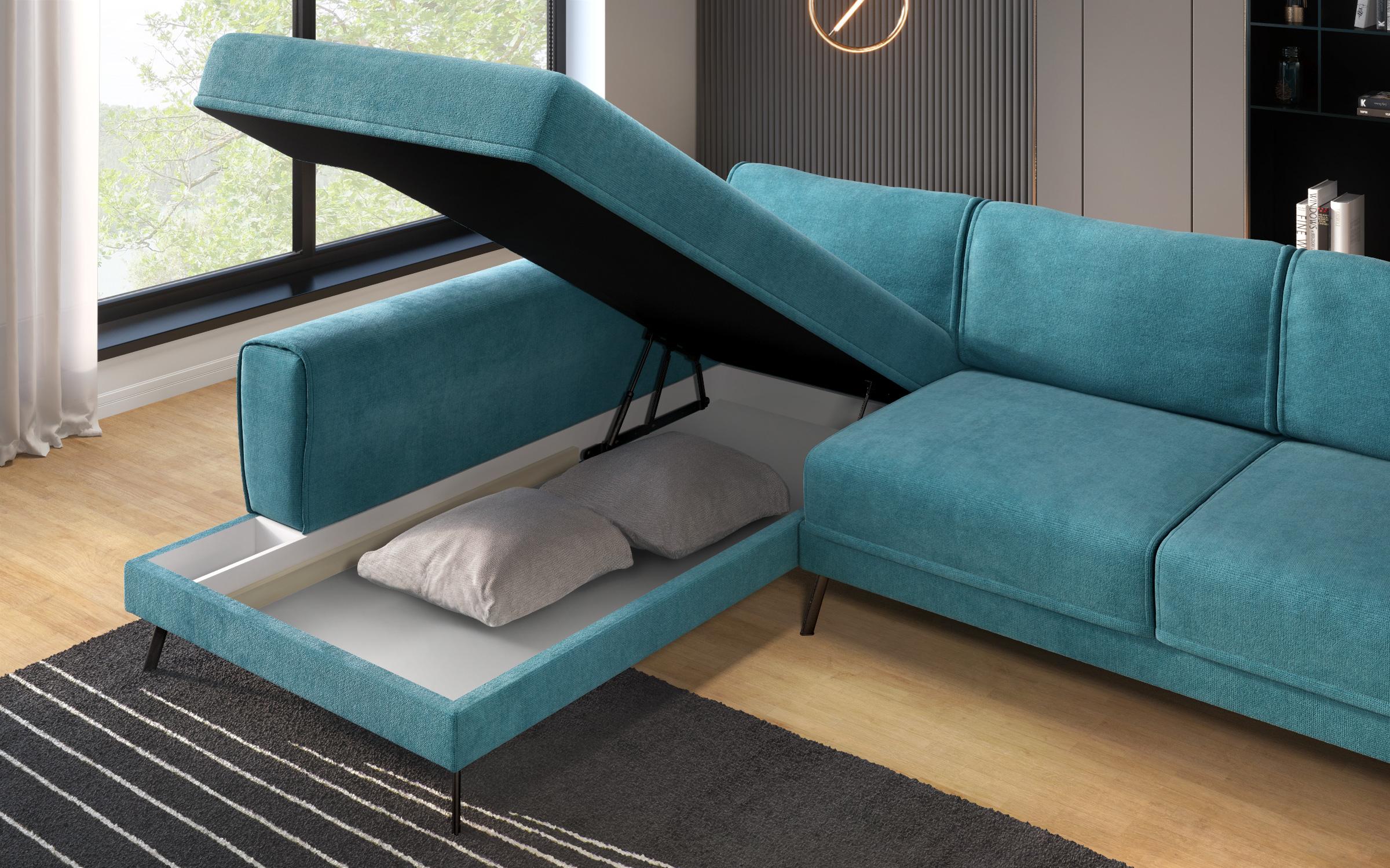Coltar pentru living Aston, turcoaz  + gri deschis  10