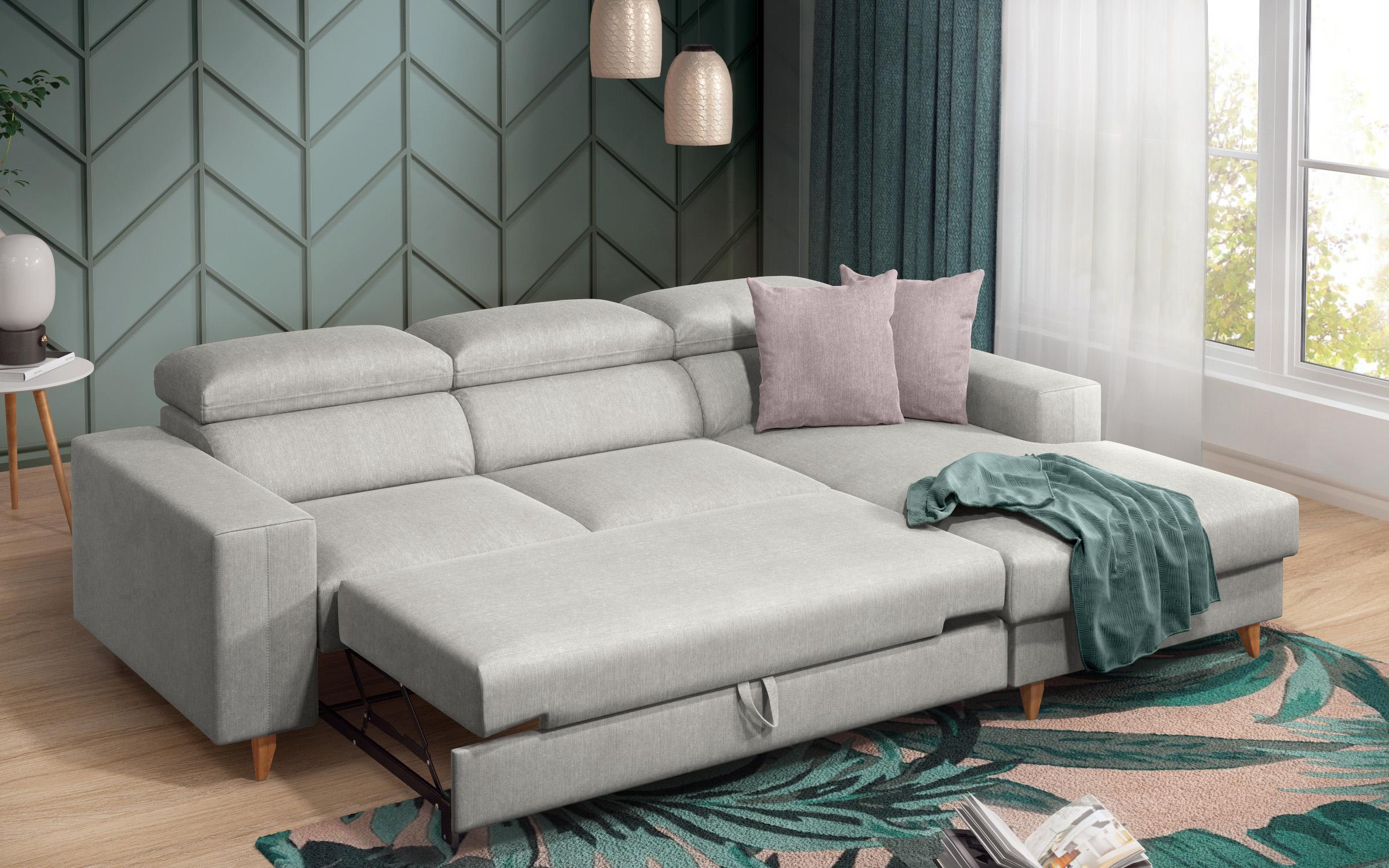 Coltar extensibil Avelino, gri deschis + bej  10