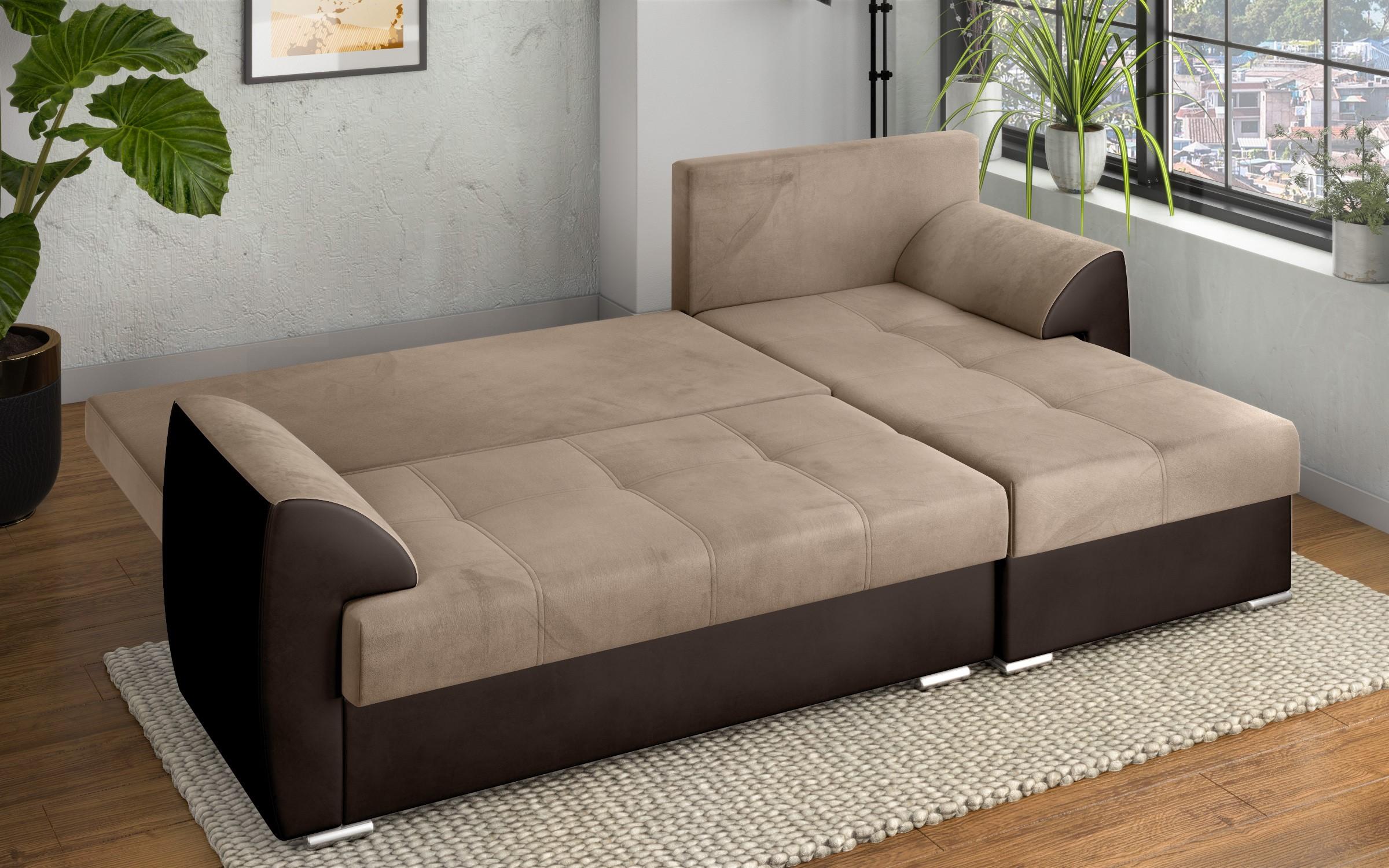 Coltar extensibil Deman, bej + piele maro  3