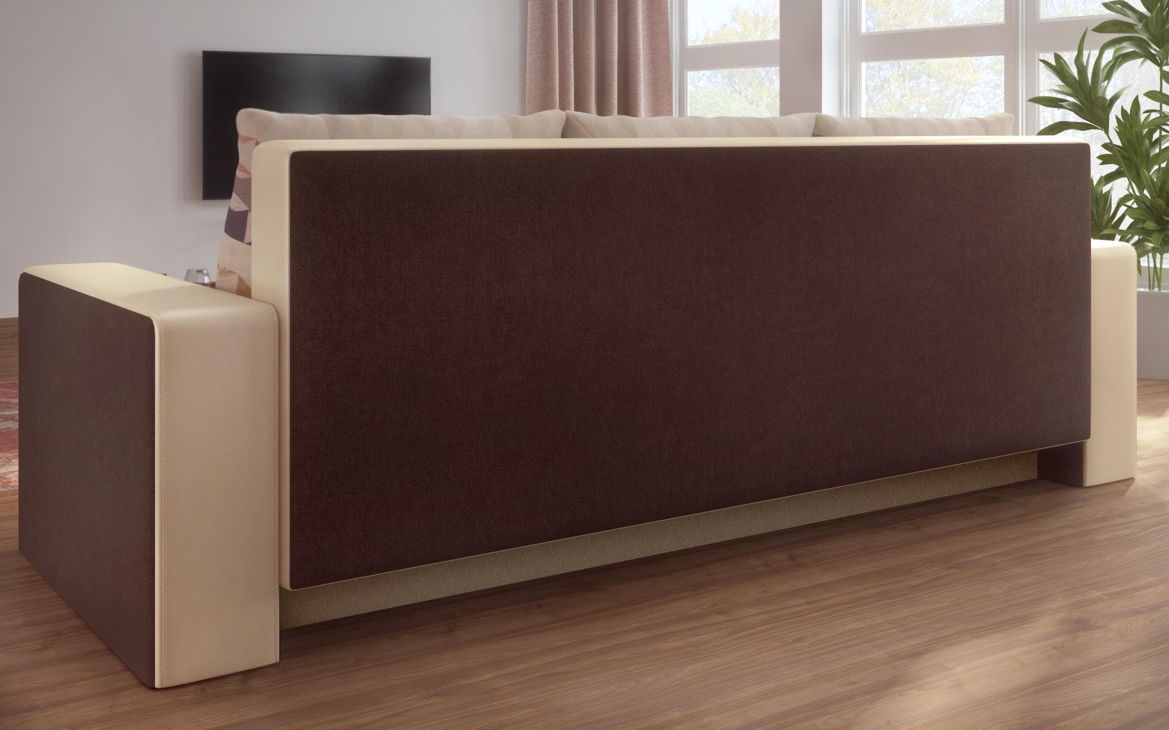 Canapea extensibila Elia IV, maro + piele bej  7