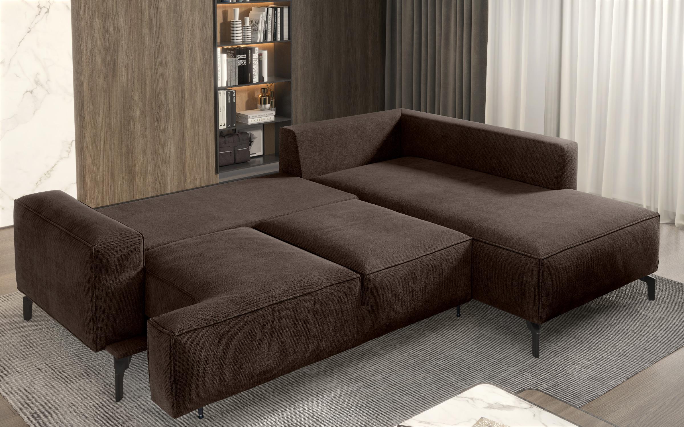 Раскладной угловой диван Гарри, коричневый  6