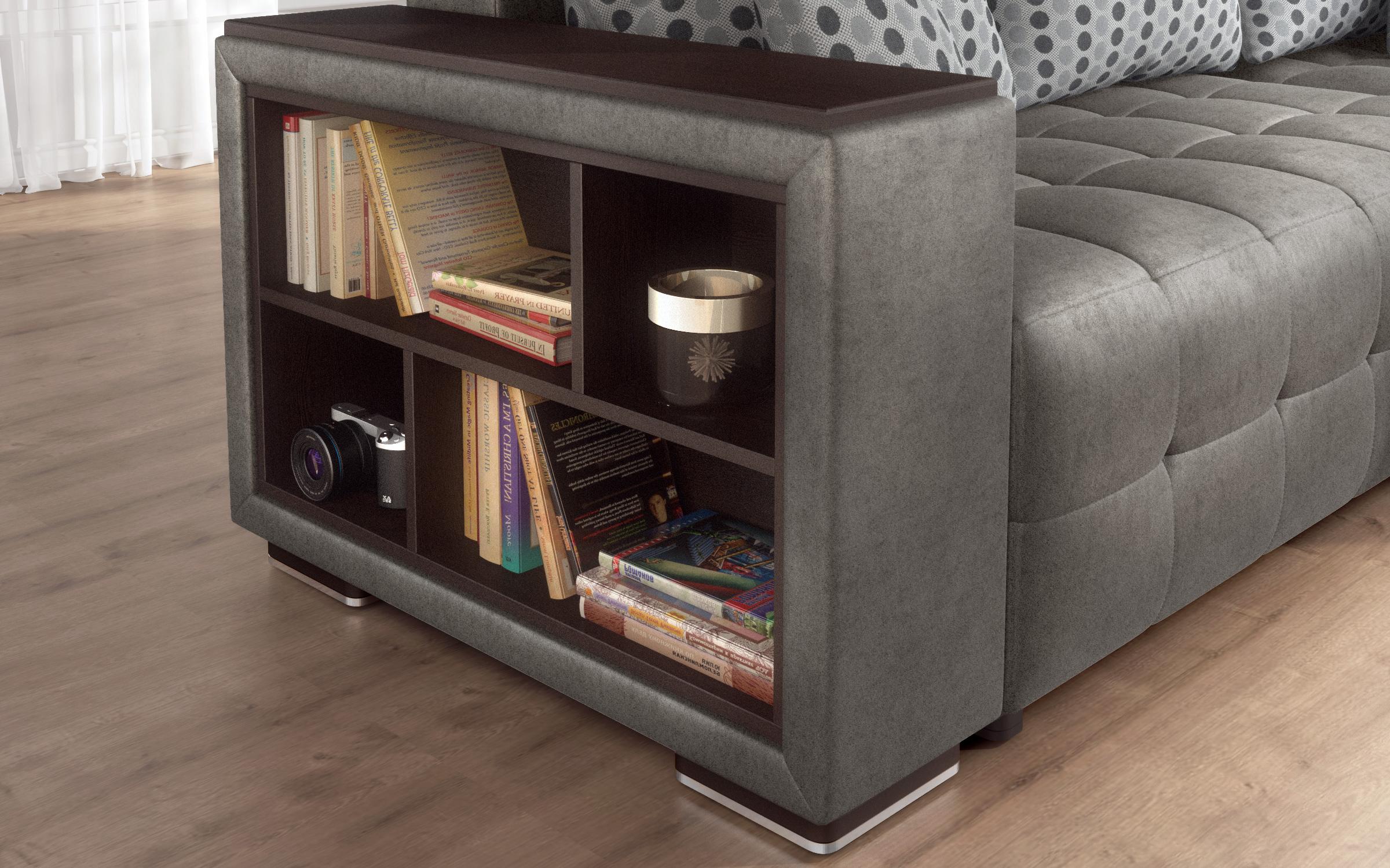 Coltar extensibil Melvin cu brat mini etajera, gri  6