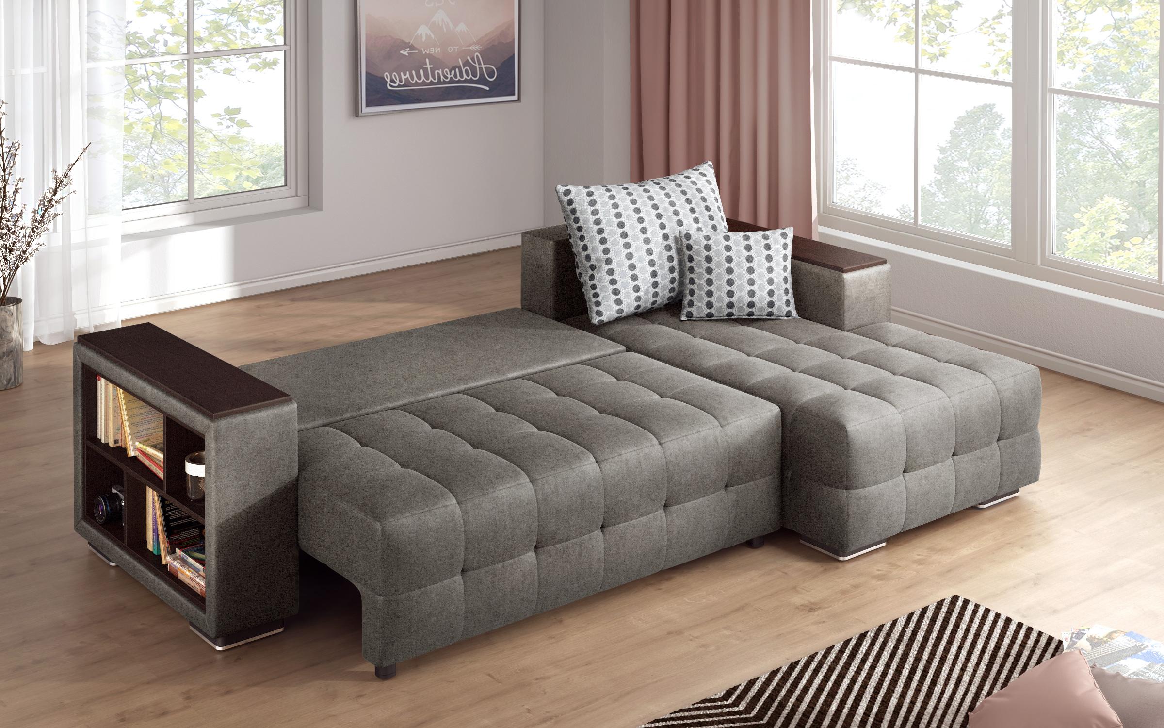 Coltar extensibil Melvin cu brat mini etajera, gri  4