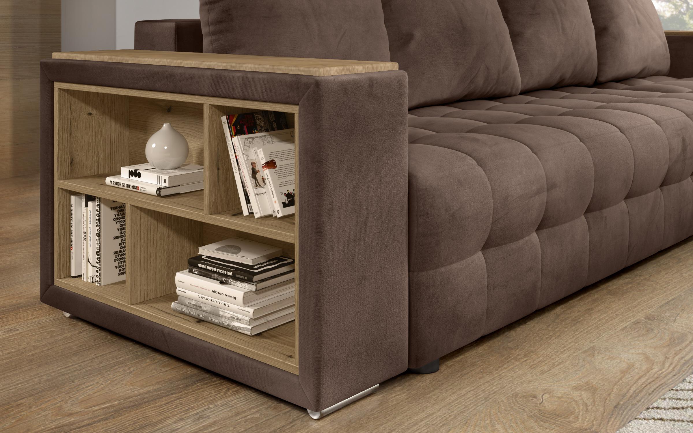 Coltar extensibil Napoli cu brat etajera, maro  7