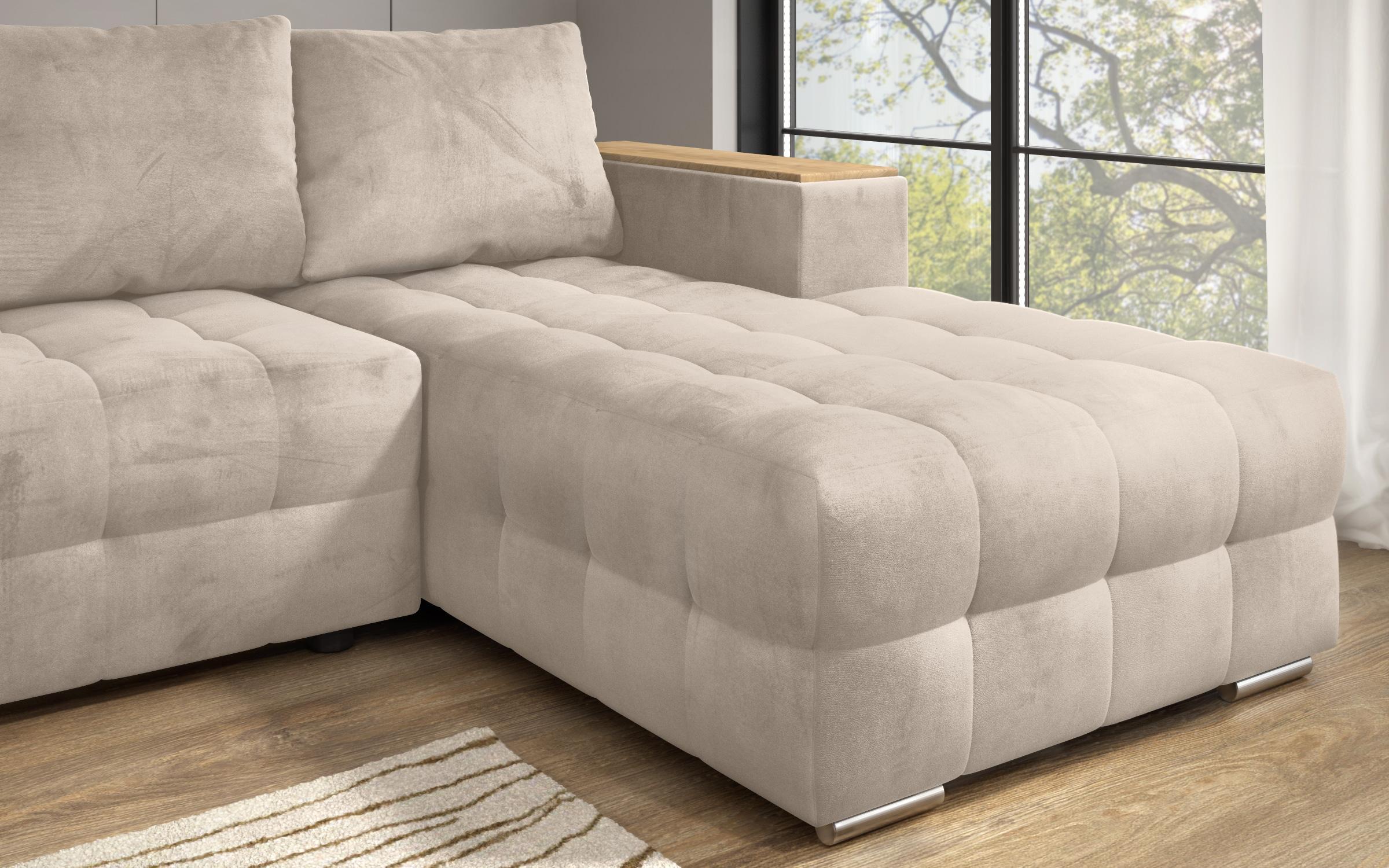 Coltar extensibil cu brat etajera Napoli, bej deschis  9