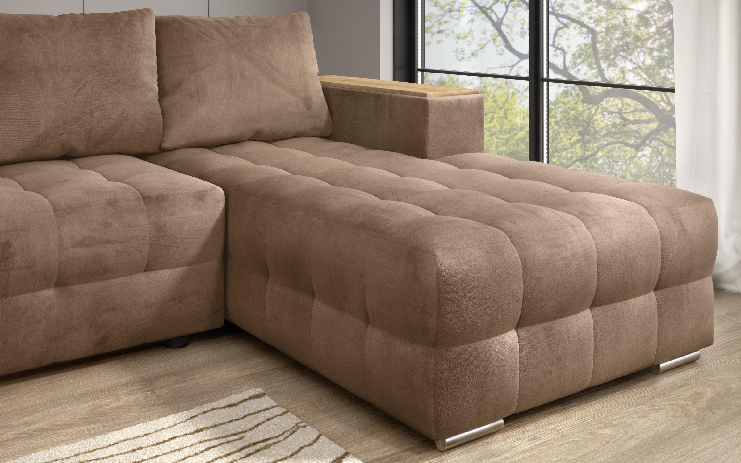 Coltar extensibil cu brat etajera Napoli, maro deschis  10