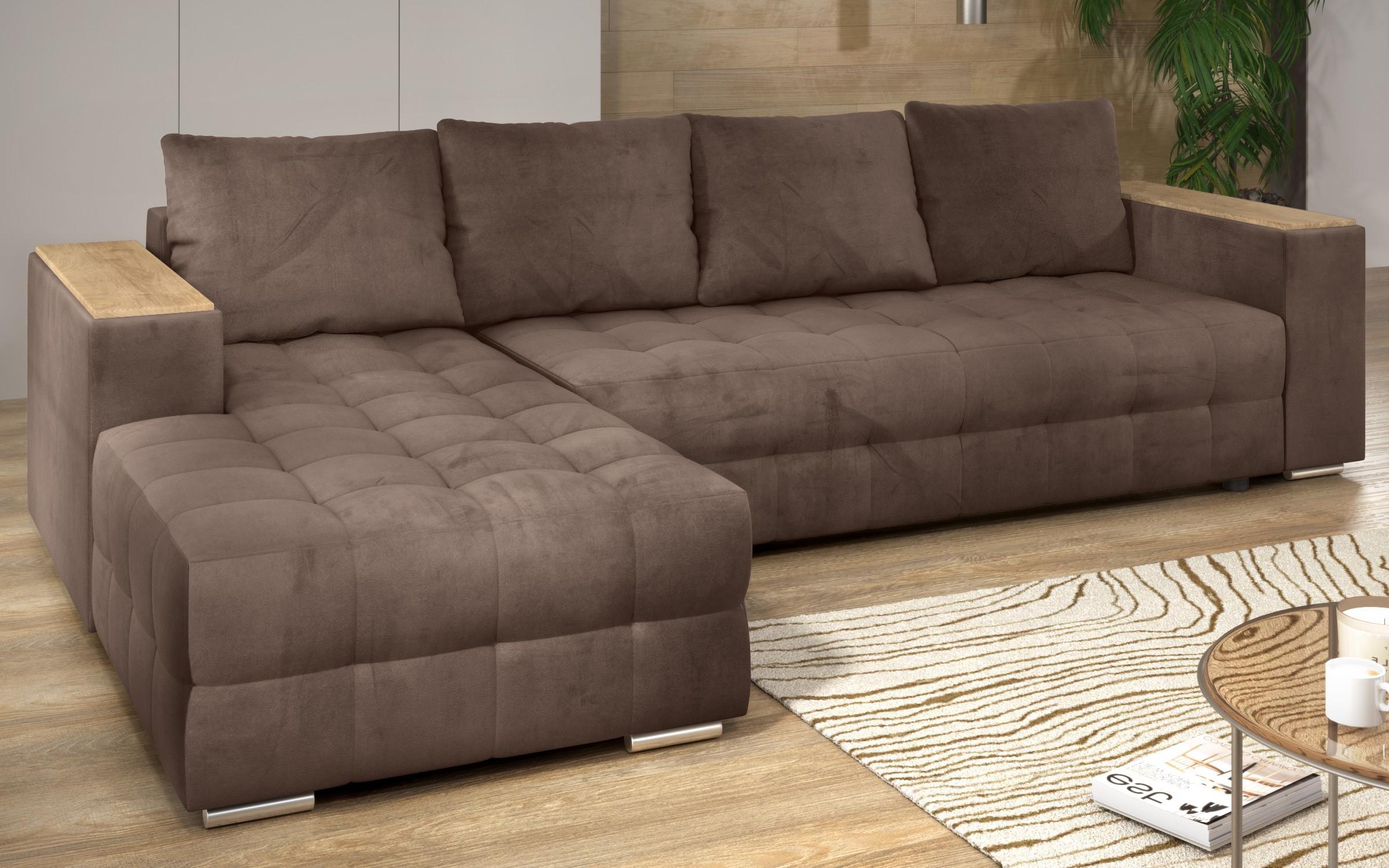 Coltar extensibil Napoli cu brat etajera, maro  5