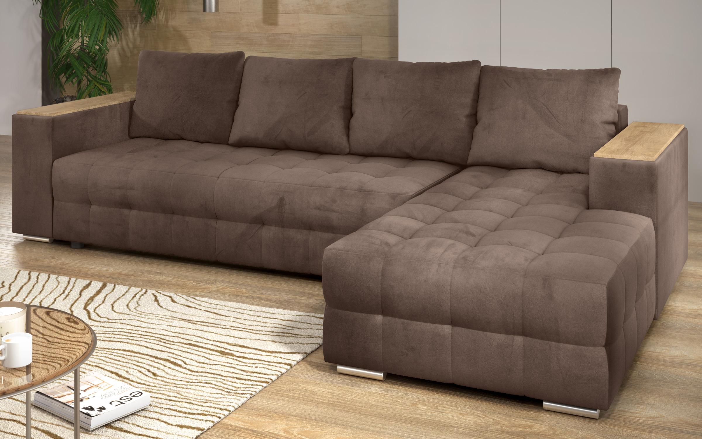 Coltar extensibil Napoli cu brat etajera, maro  5