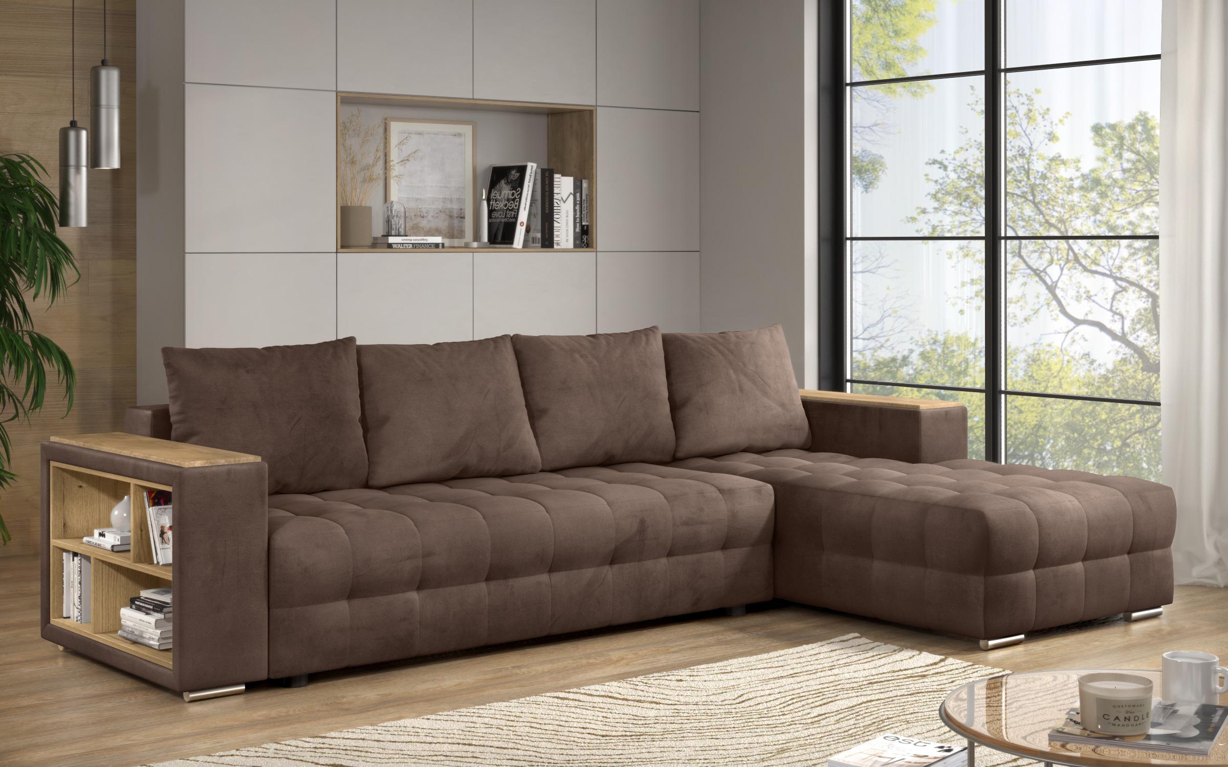 Coltar extensibil cu brat etajera Napoli, maro  3