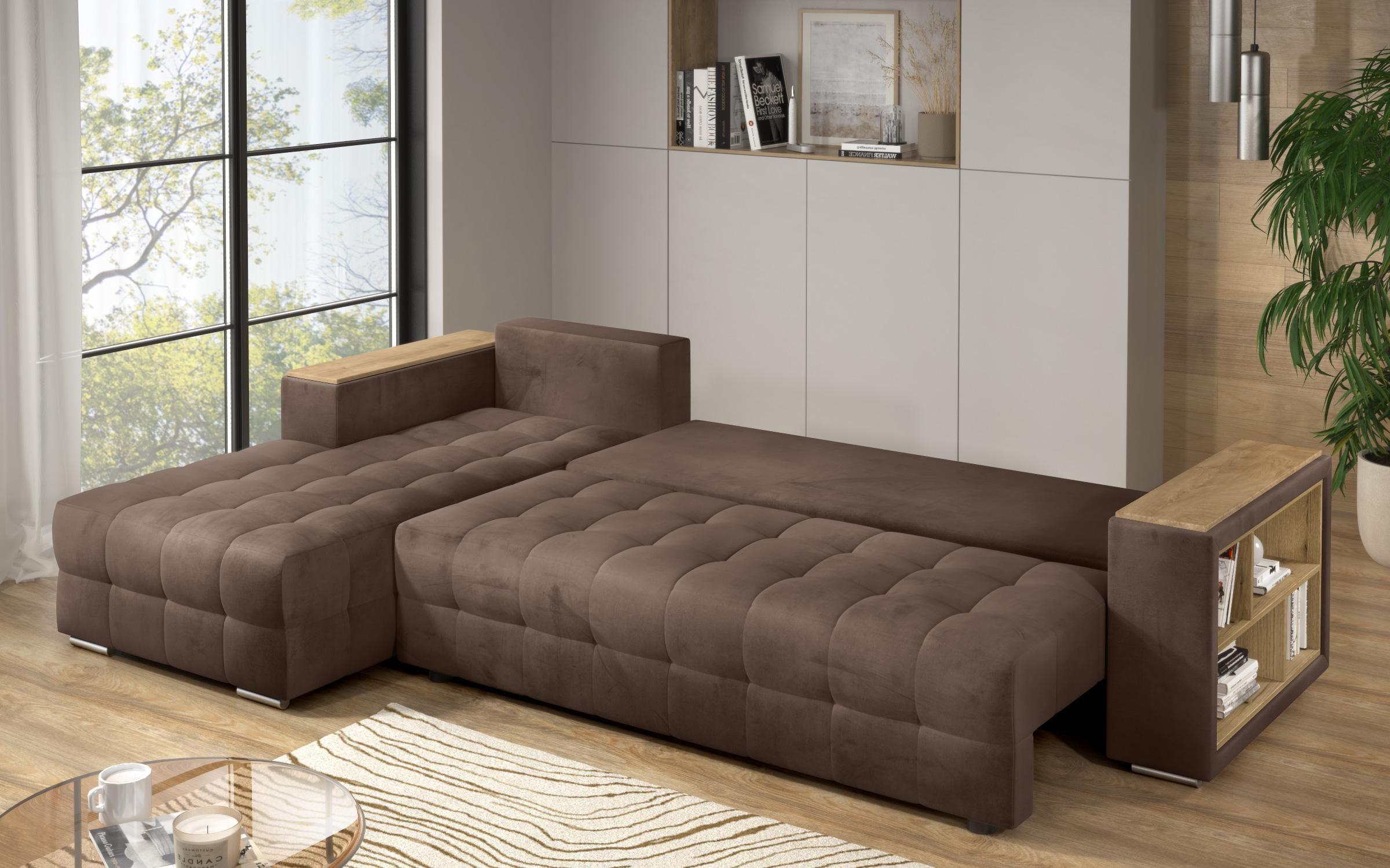 Coltar extensibil Napoli cu brat etajera, maro  9