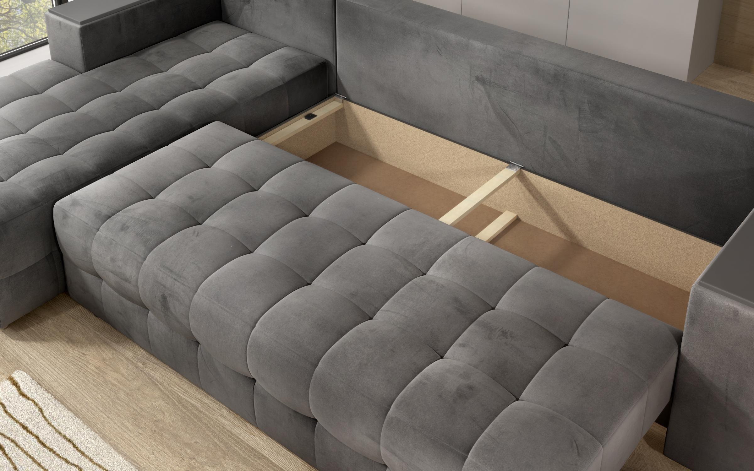 Coltar extensibil Napoli cu brat etajera, gri  7