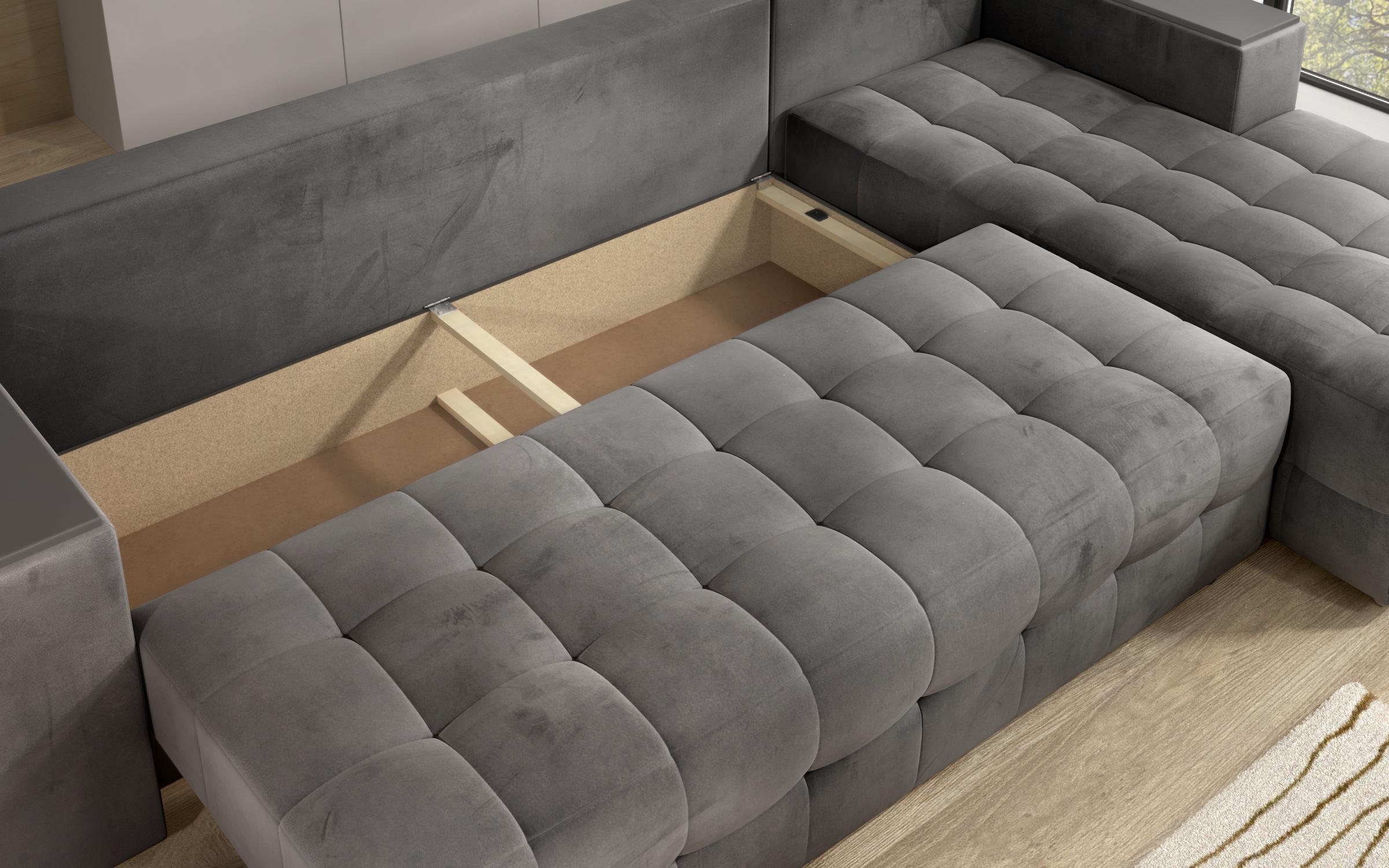 Coltar extensibil cu brat etajera Napoli, gri  7