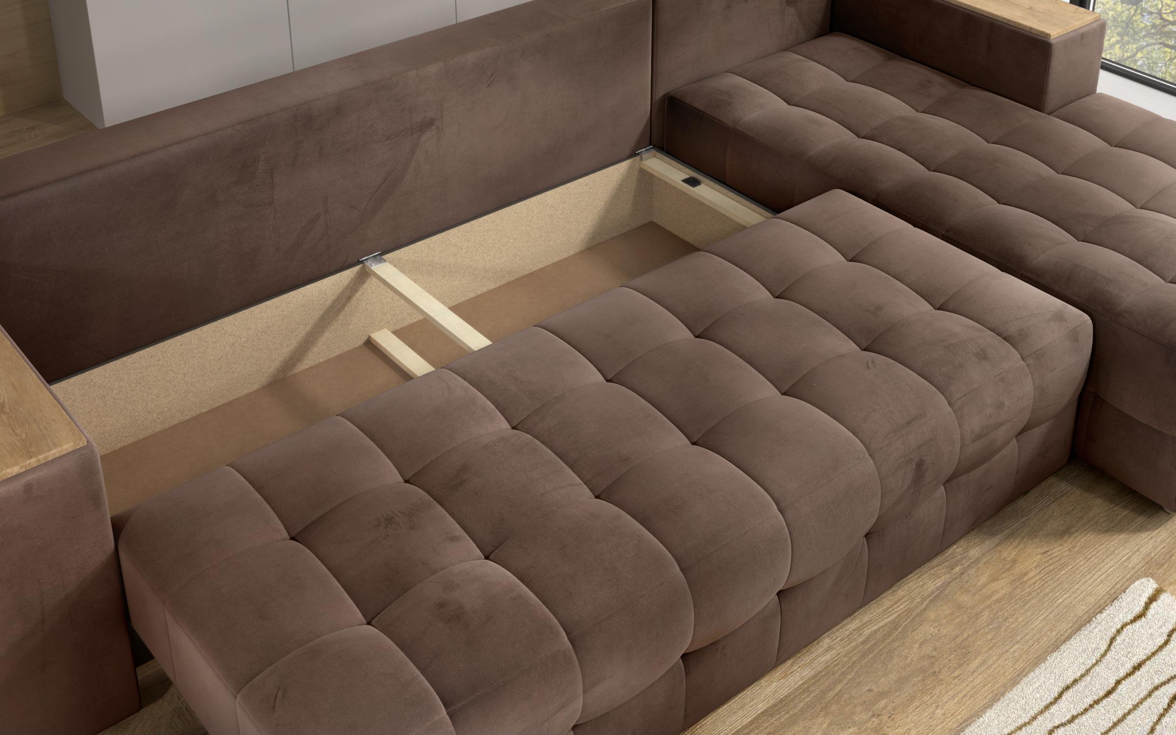 Coltar extensibil Napoli cu brat etajera, maro  10