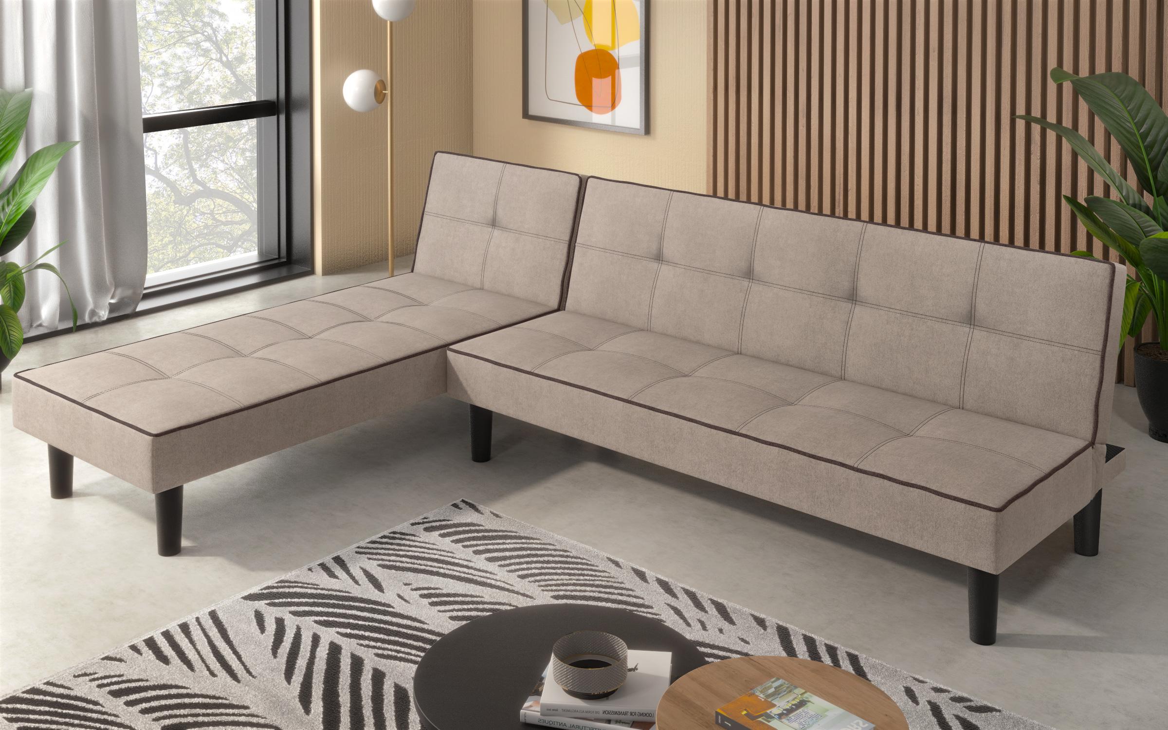 Coltar extensibil click-clack Poleti, bej + gri-maro  4