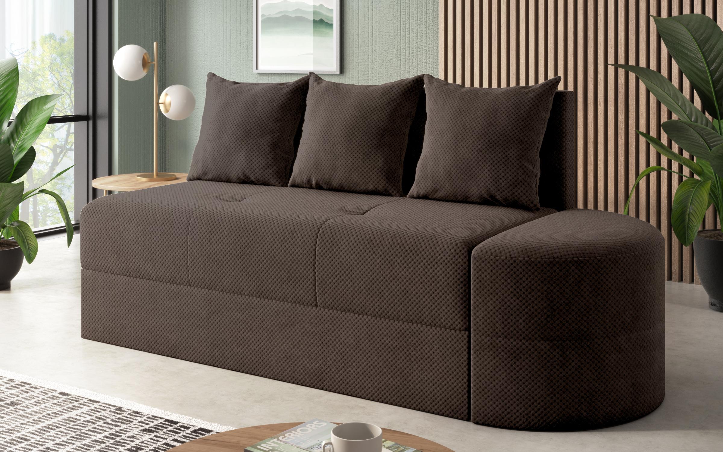 Canapea + taburet Ugo, maro  1