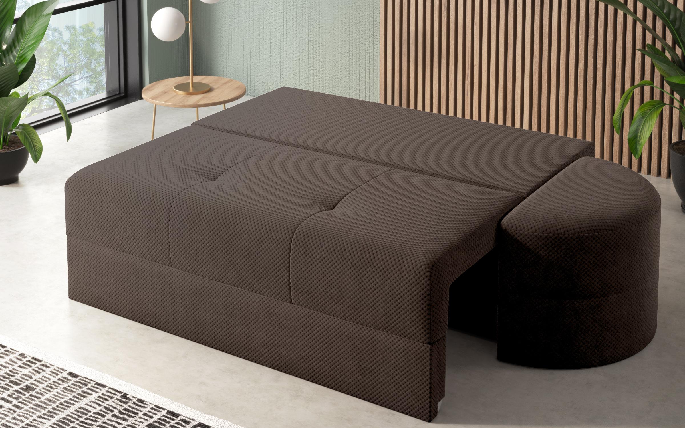 Canapea + taburet Ugo, maro  6