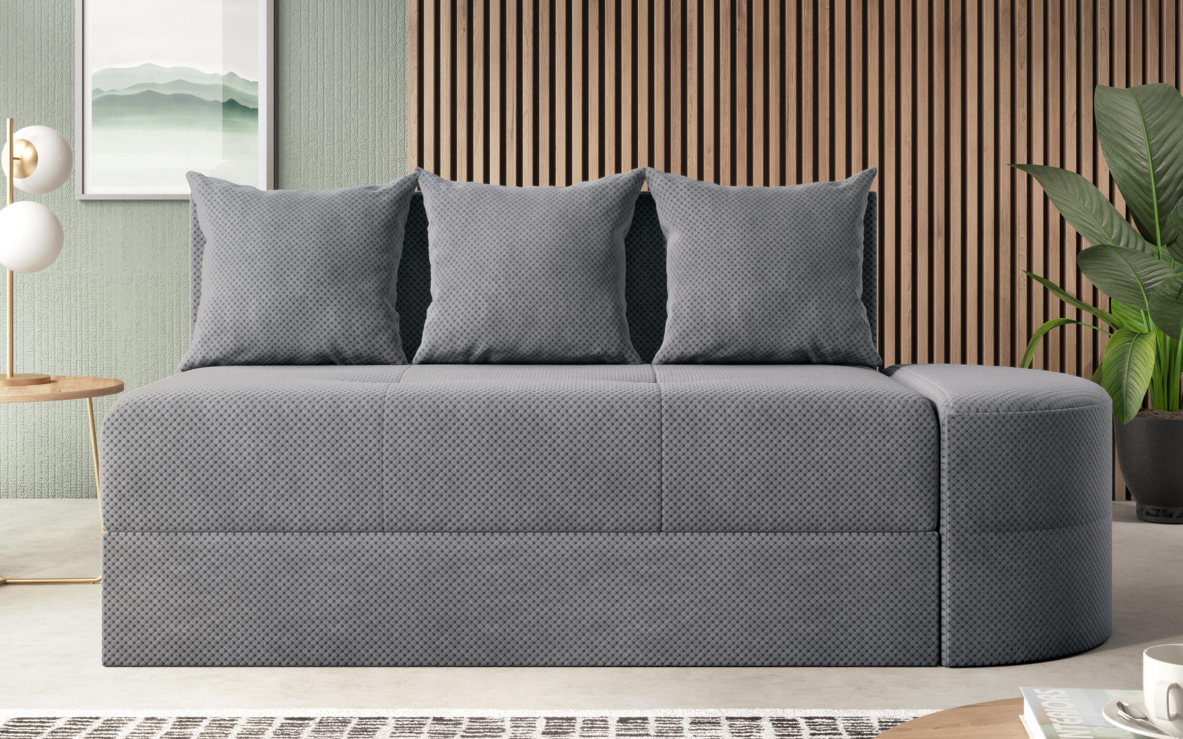 Canapea + taburet Ugo, gri  2