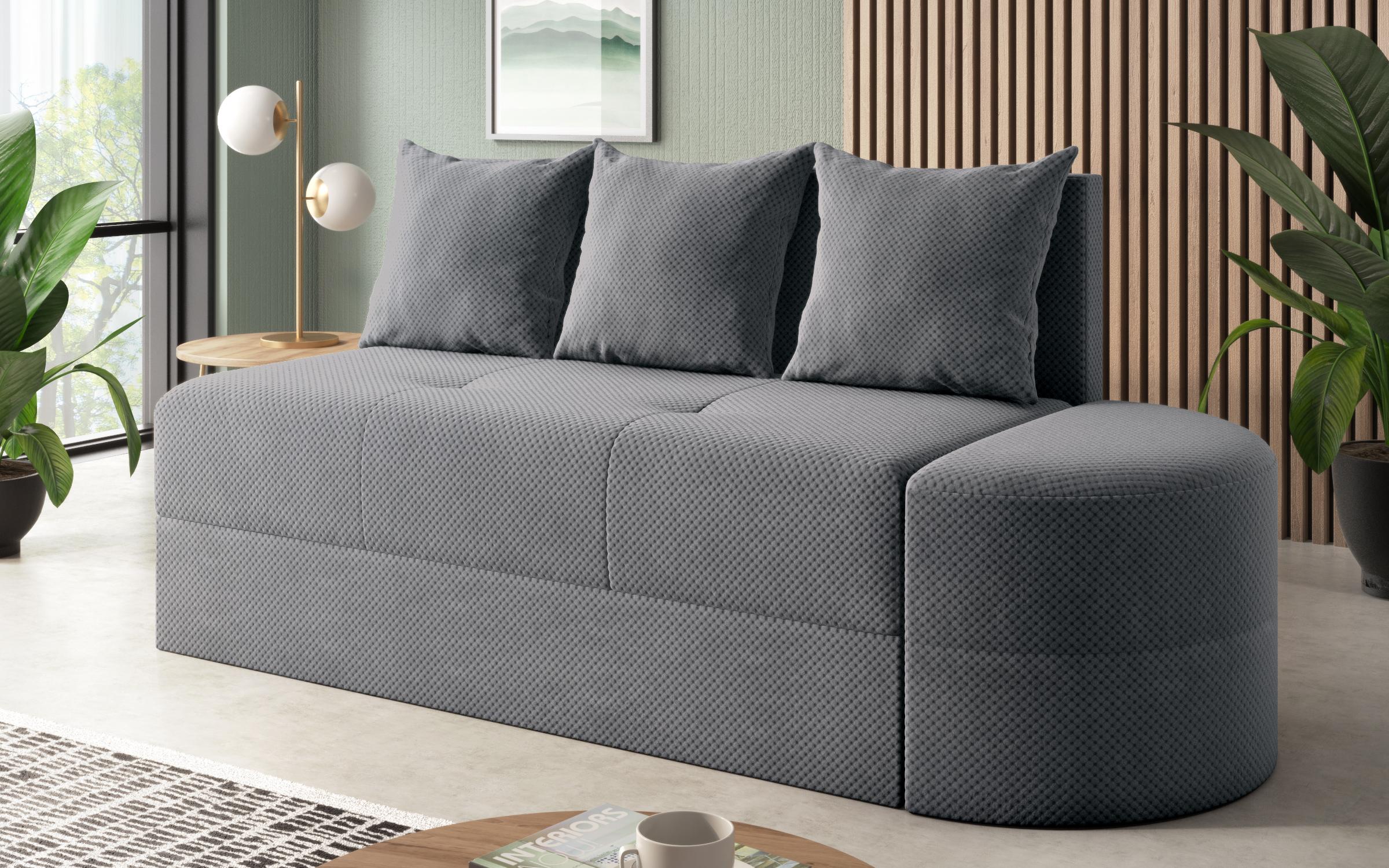 Canapea + taburet Ugo, gri  1