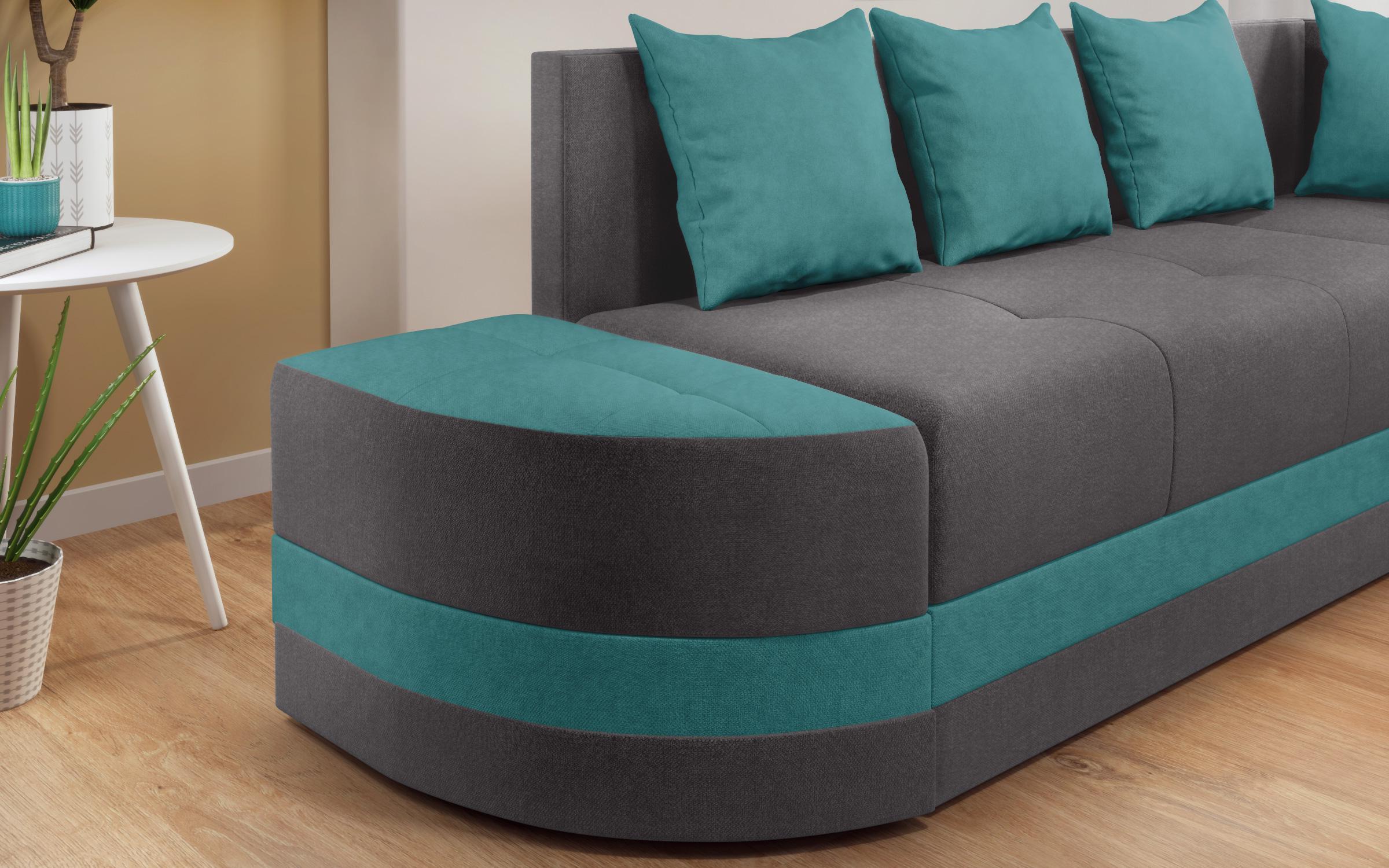 Coltar extensibil Vilian S, gri + turcoaz  8