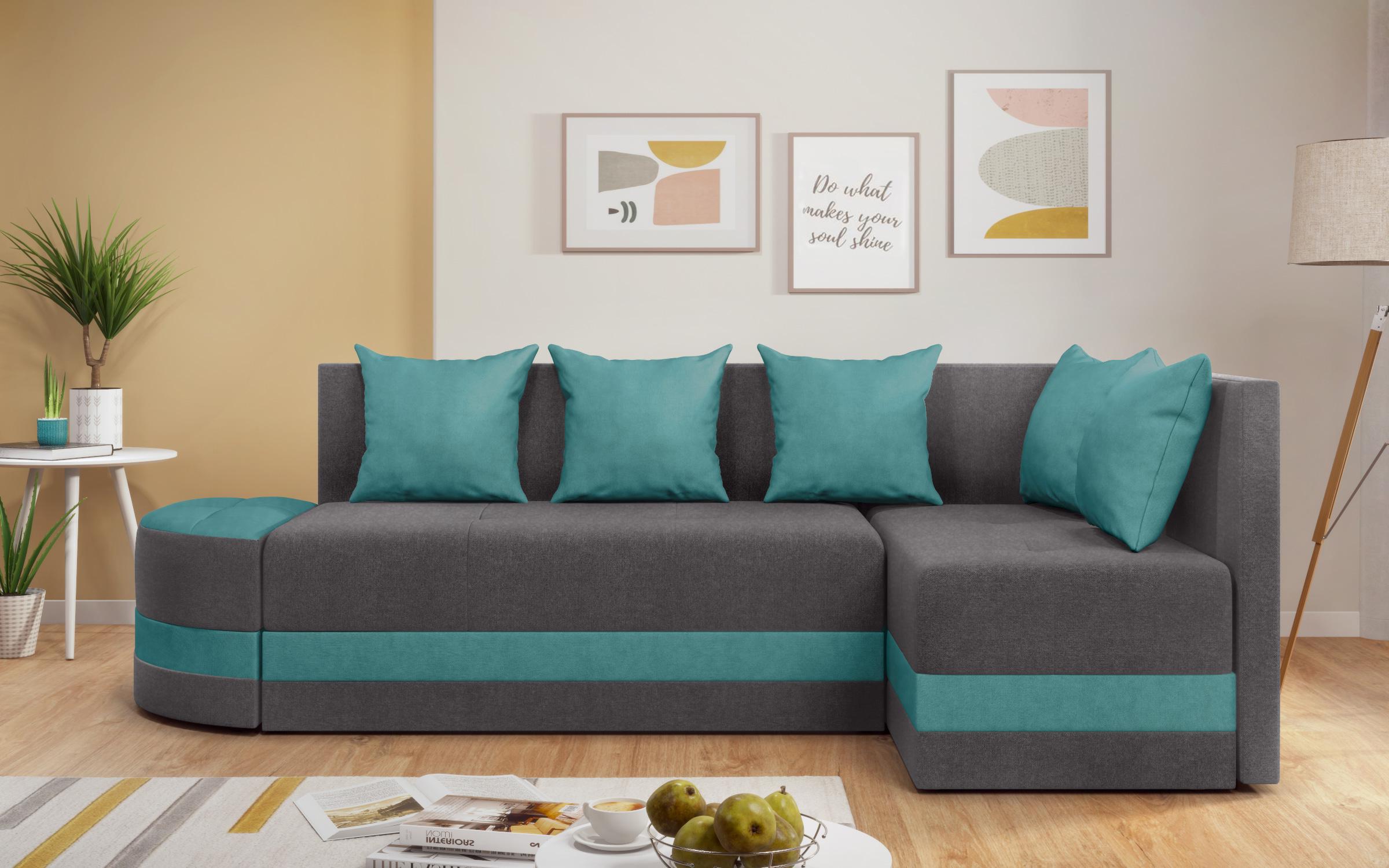 Coltar extensibil Vilian S, gri + turcoaz  1