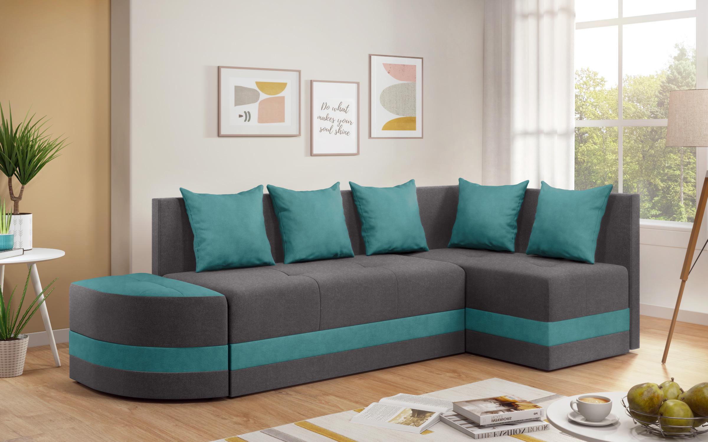 Coltar extensibil Vilian S, gri + turcoaz  2