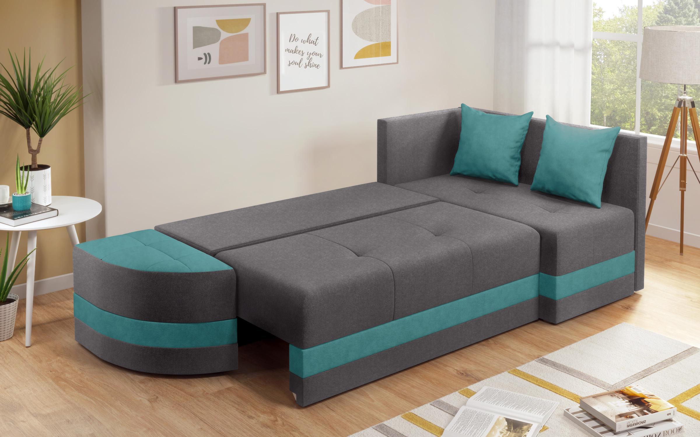 Coltar extensibil Vilian S, gri + turcoaz  4