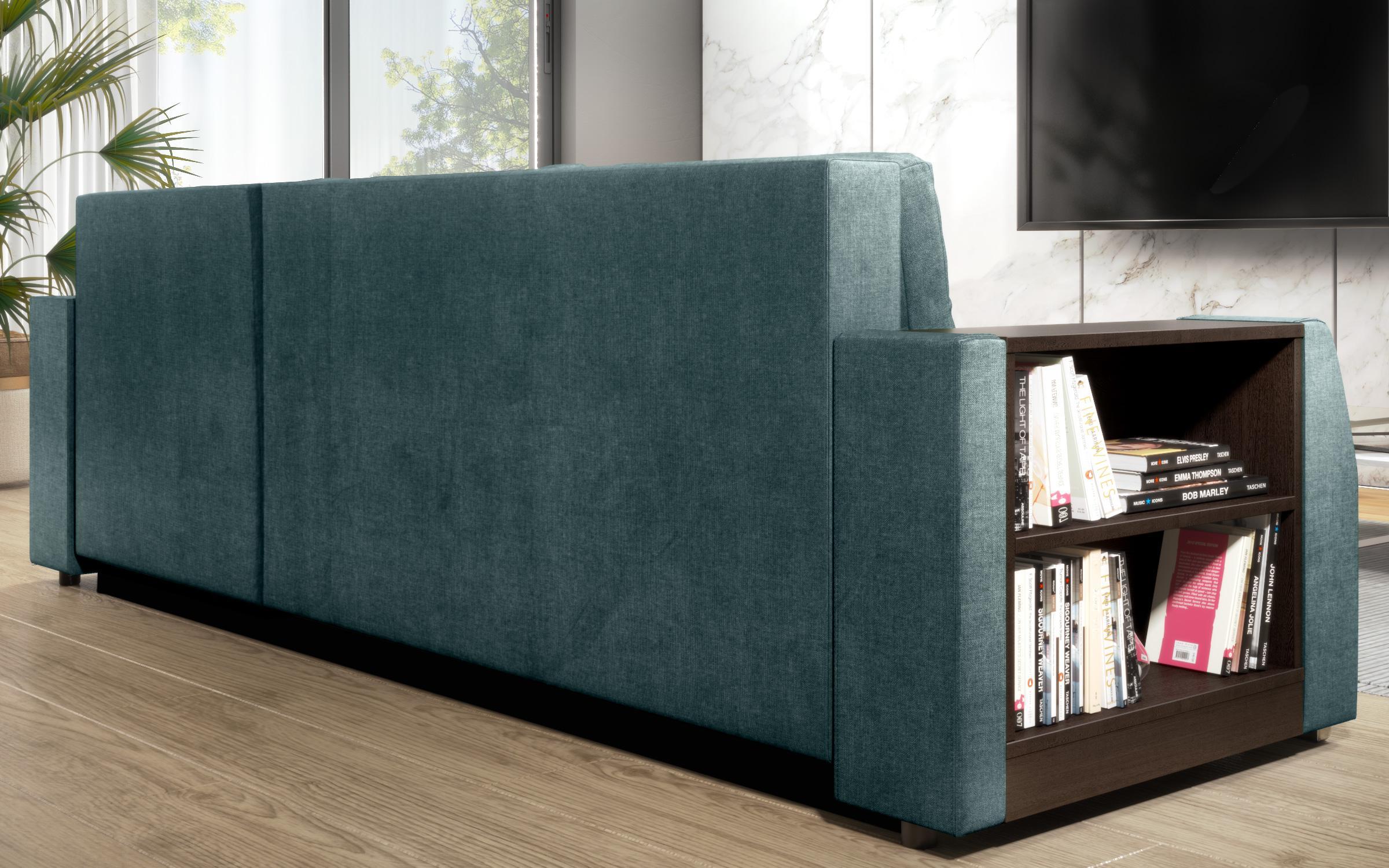 Coltar extensibil Vermond + brat mini etajera, verde inchis  9