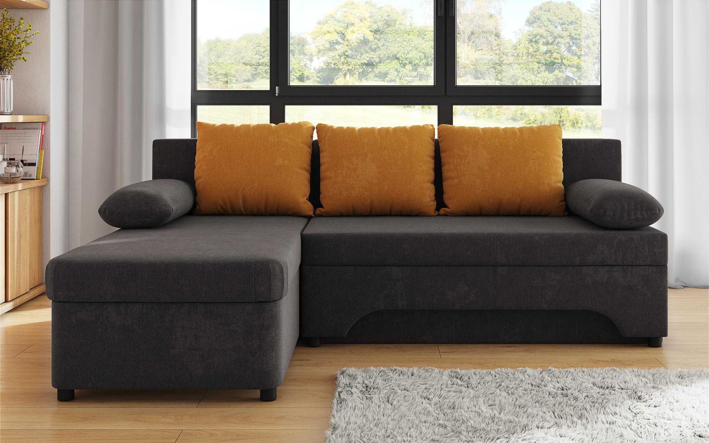 Coltar extensibil Neos, gri-maroniu + portocaliu  1