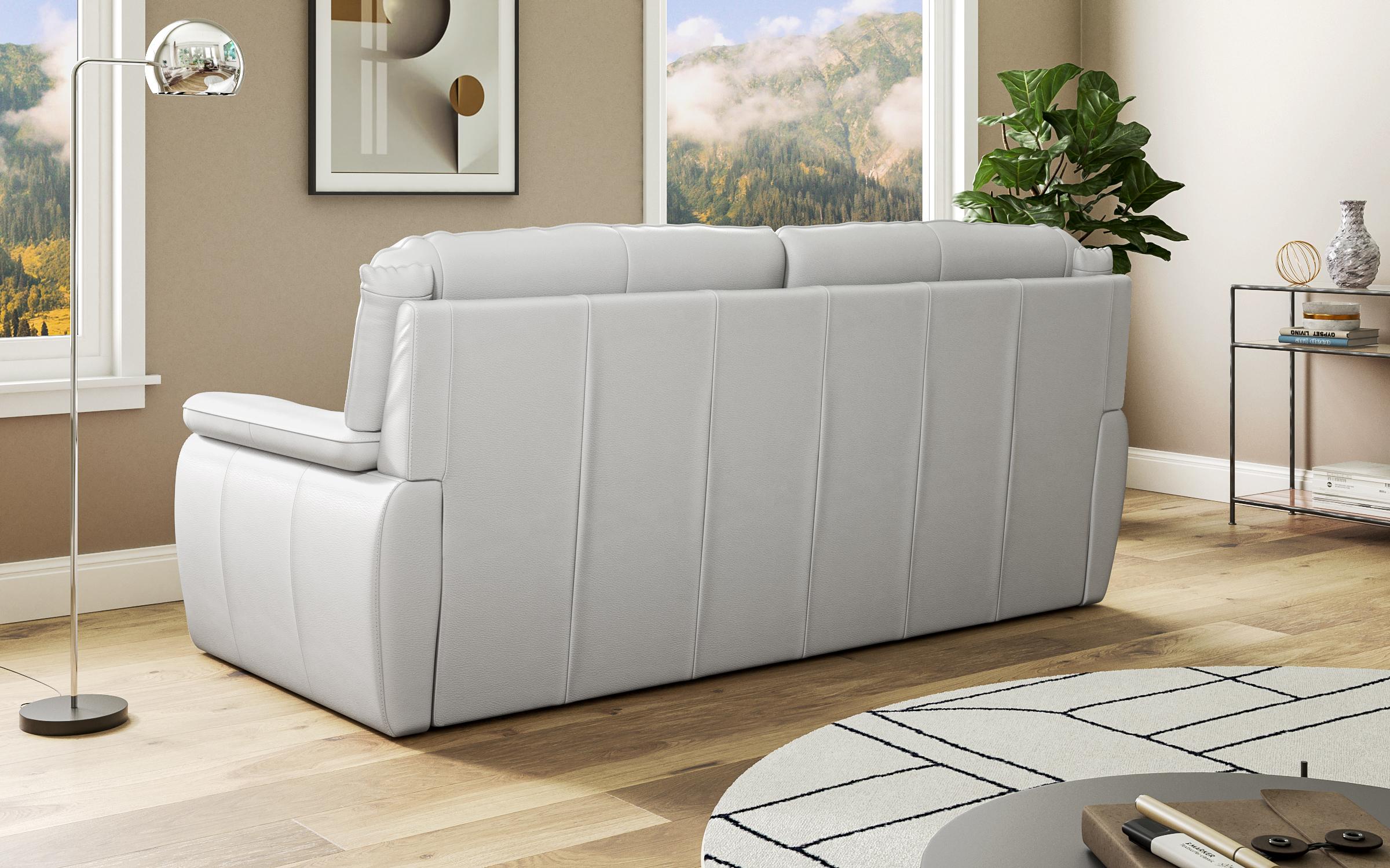Canapea Adris cu 3 locuri,piele naturala, piele natural gri deschis  5