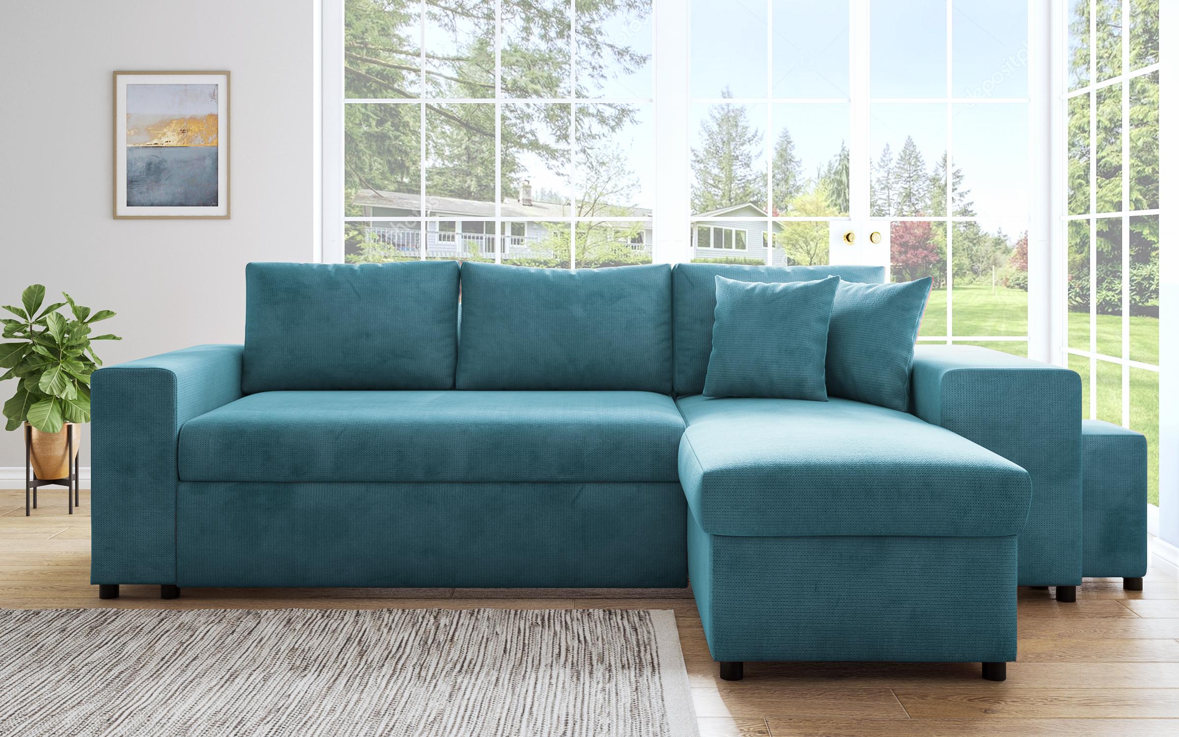 Coltar extensibil Arden + 2 taburete, albastru  1