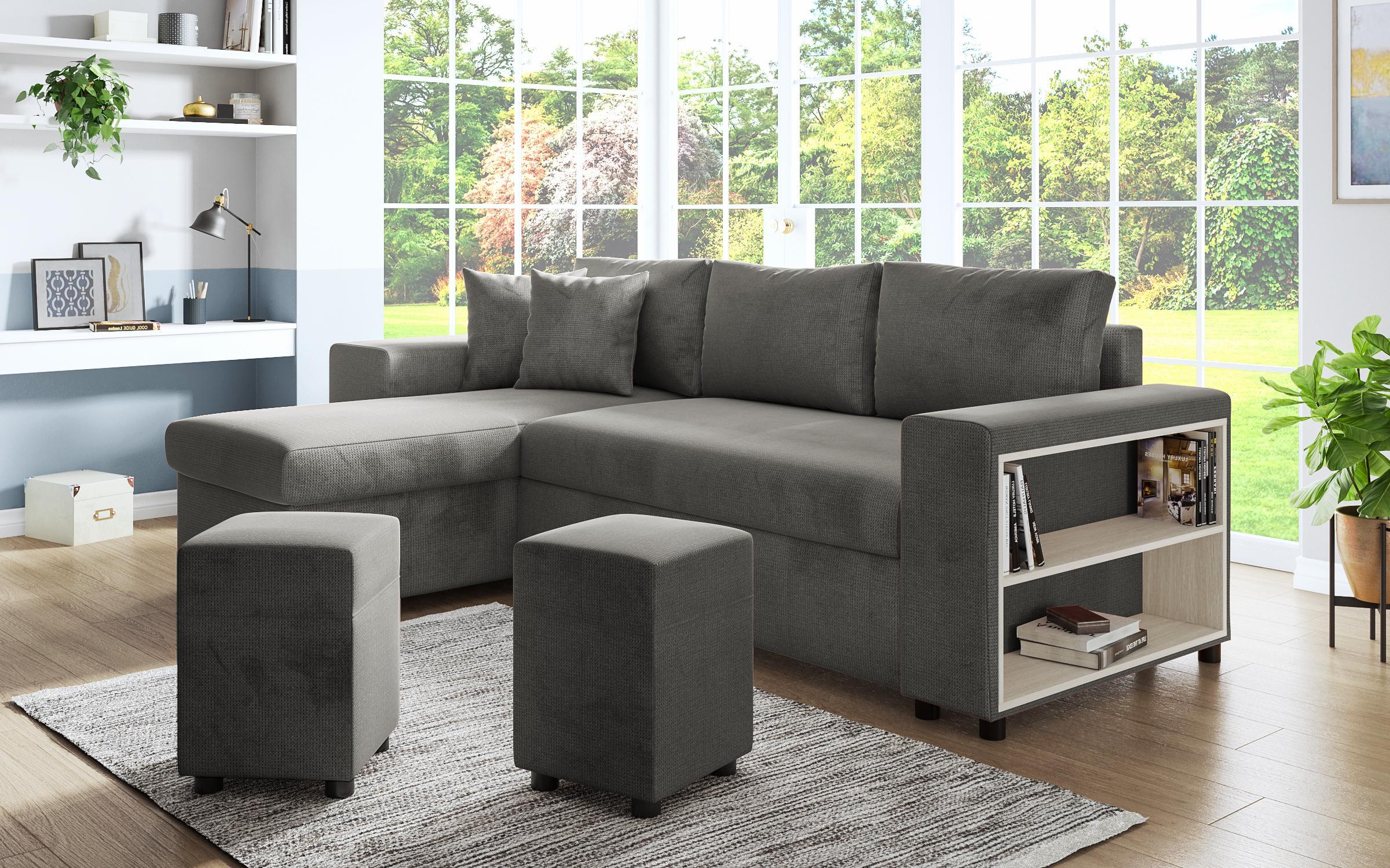 Coltar extensibil Arden + 2 taburete, gri  3