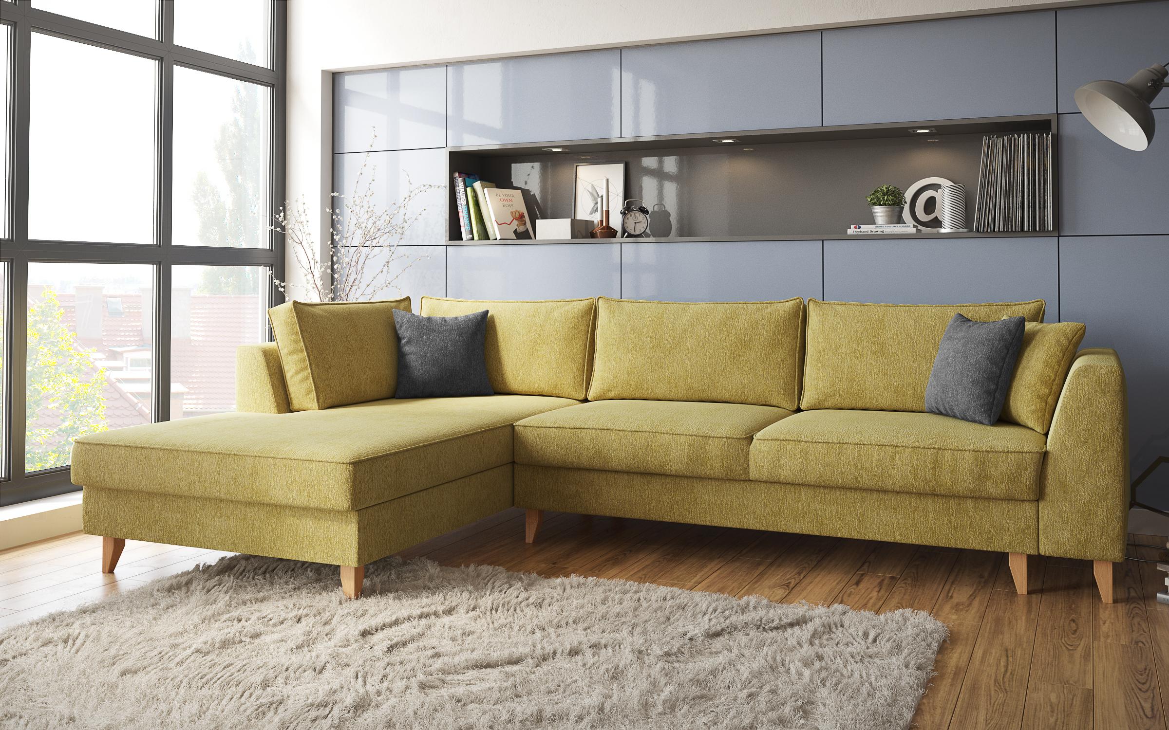 Coltar extensibil Bolonia, galben + gri inchis  3