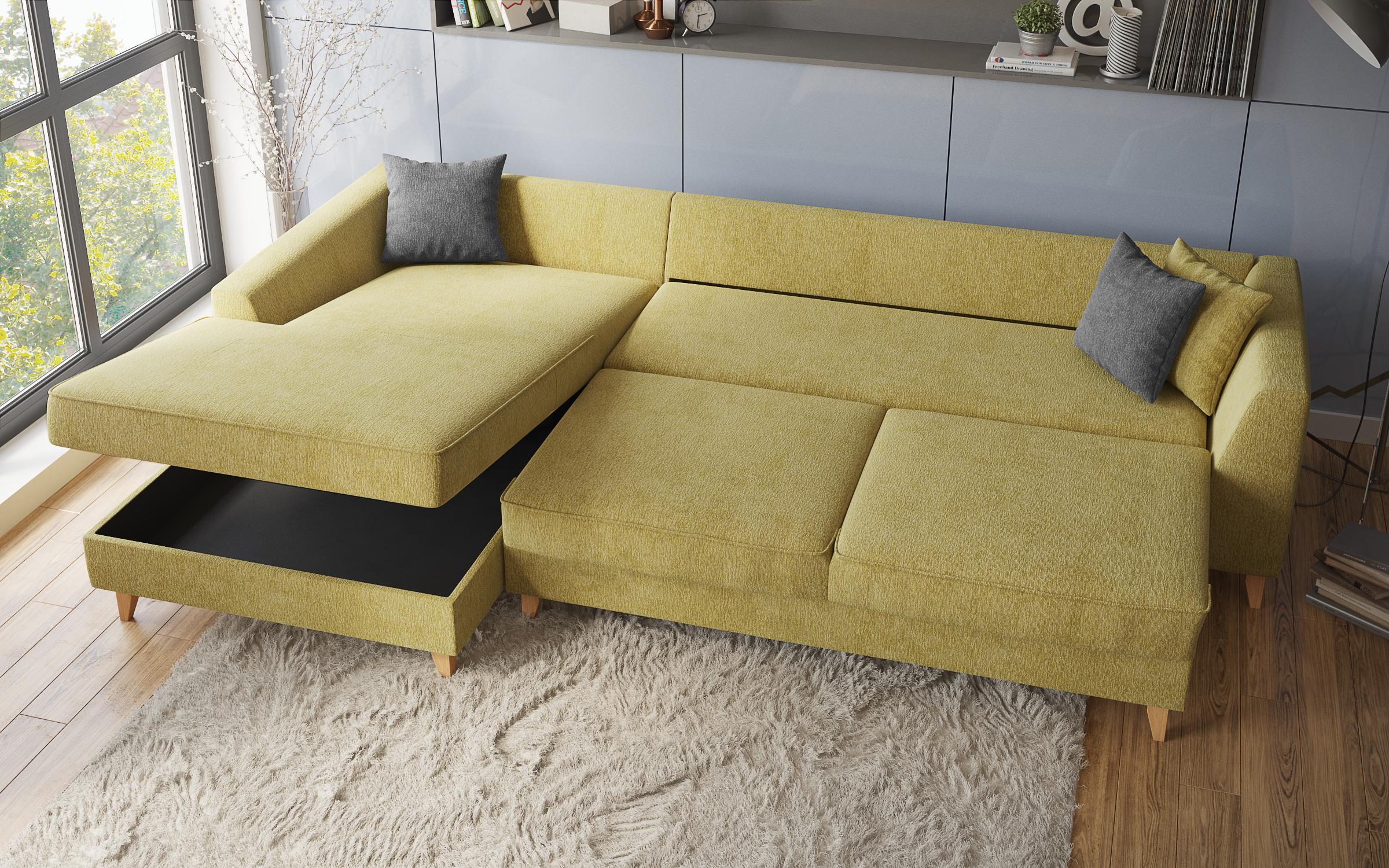 Coltar extensibil Bolonia, galben + gri inchis  4