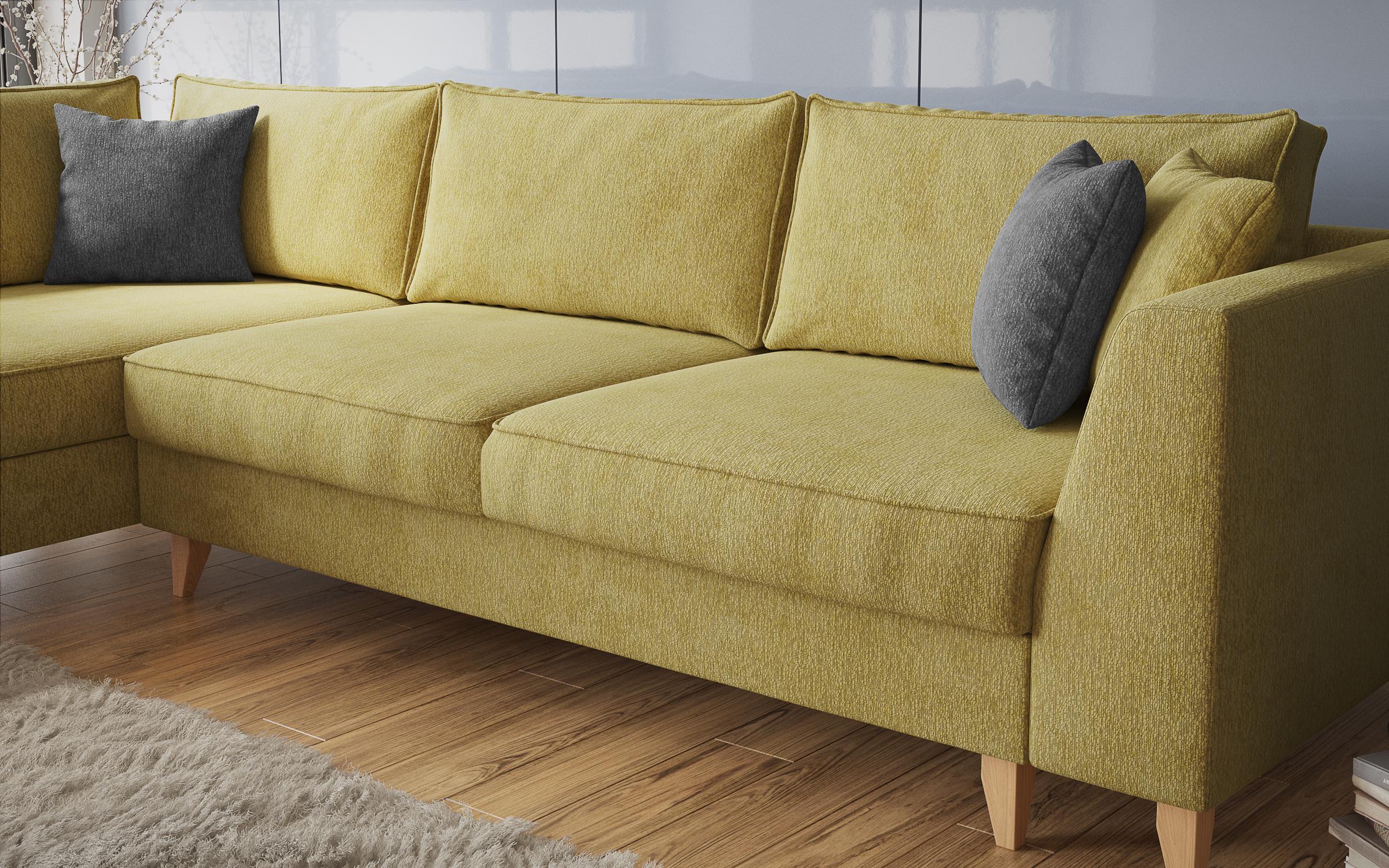 Coltar extensibil Bolonia, galben + gri inchis  5