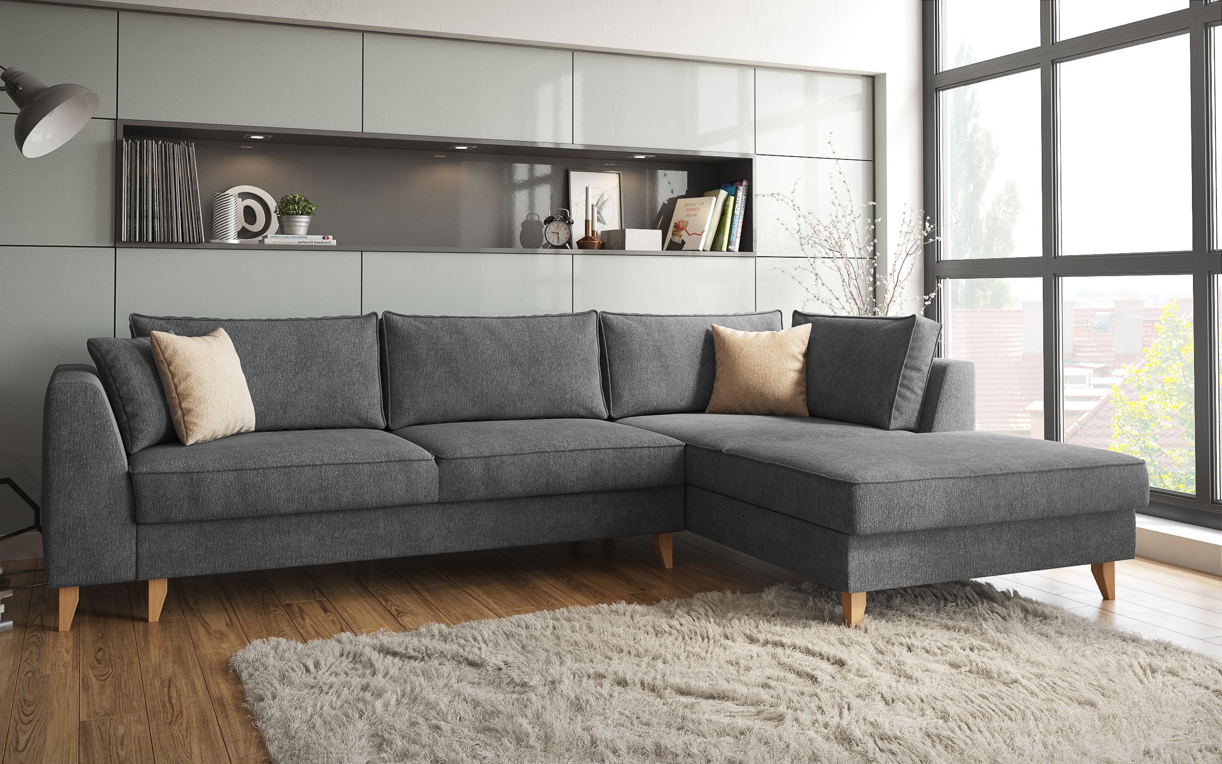 Coltar extensibil Bolonia, gri inchis + bej  3