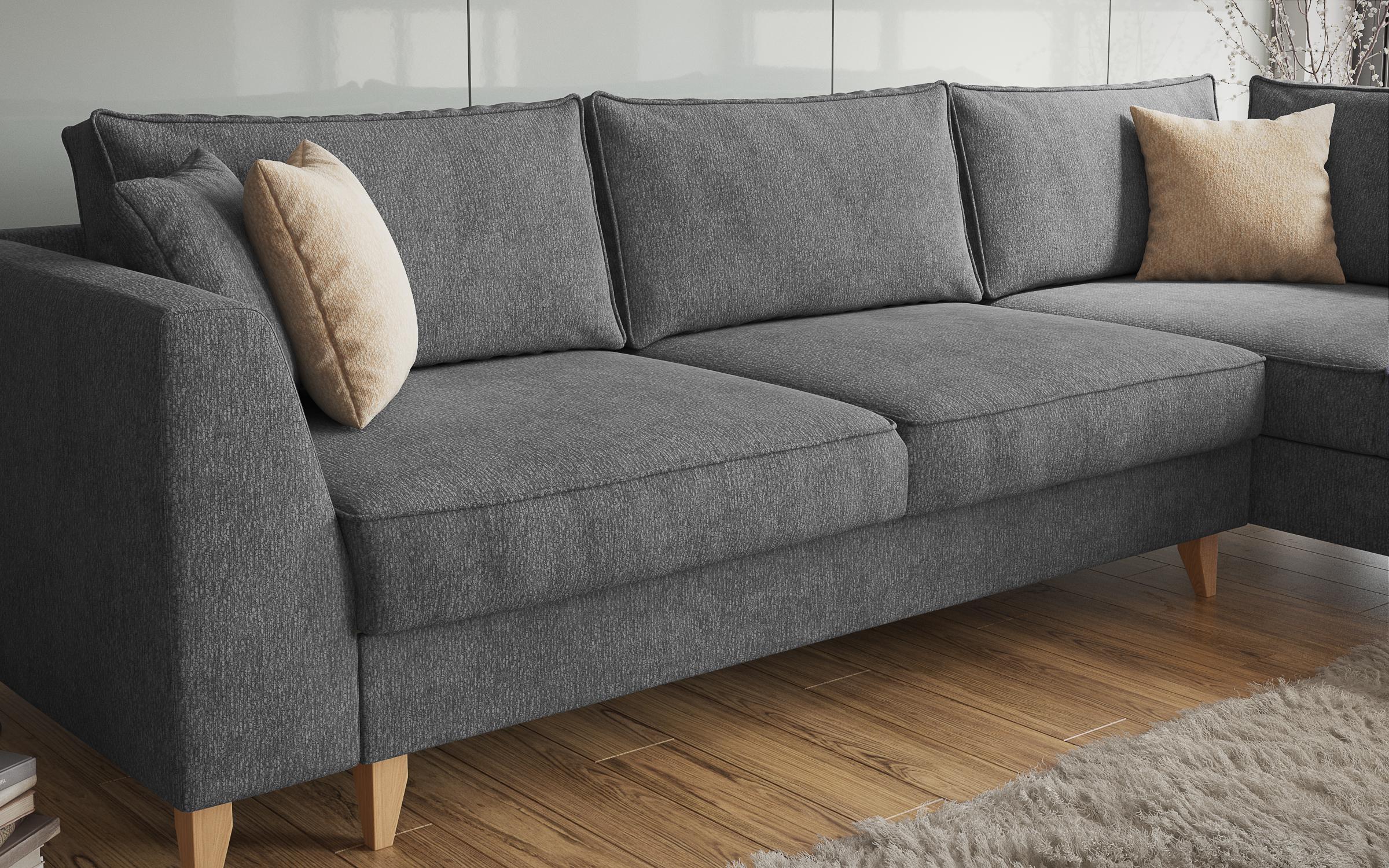 Coltar extensibil Bolonia, gri inchis + bej  5