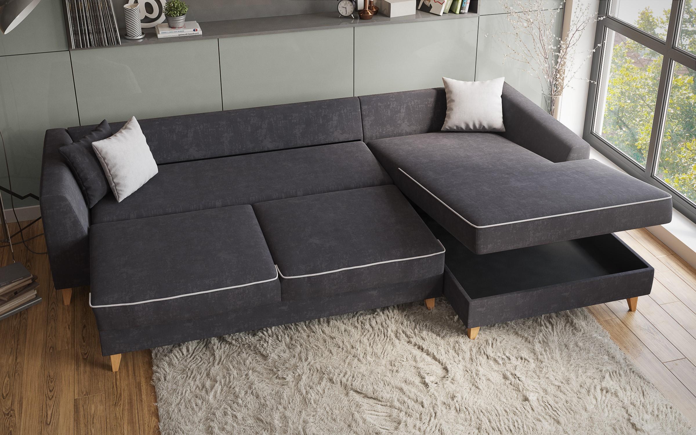 Coltar extensibil Bolonia, gri inchis + gri deschis  3
