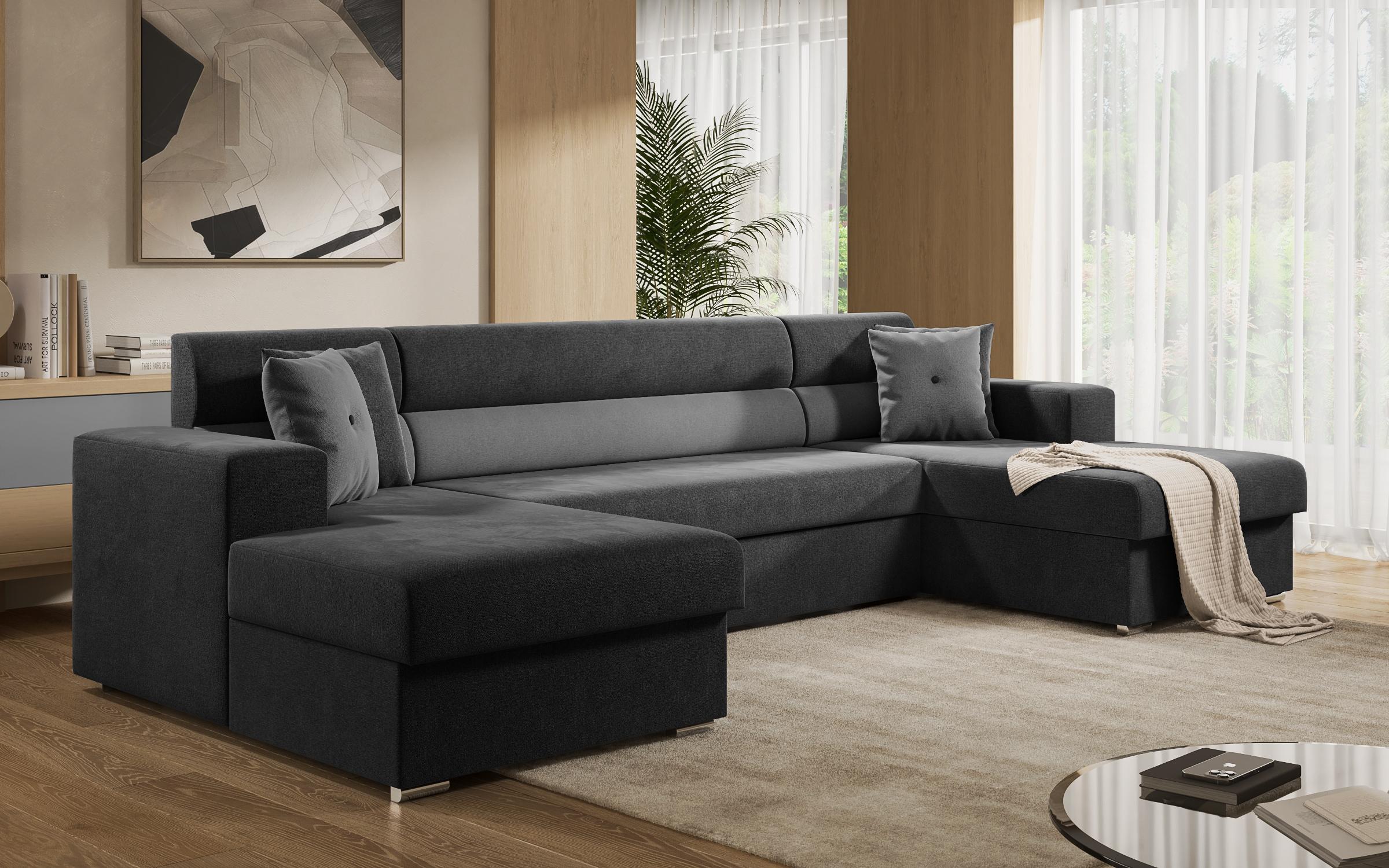 Coltar in forma de U Dolce, gri + negru  3