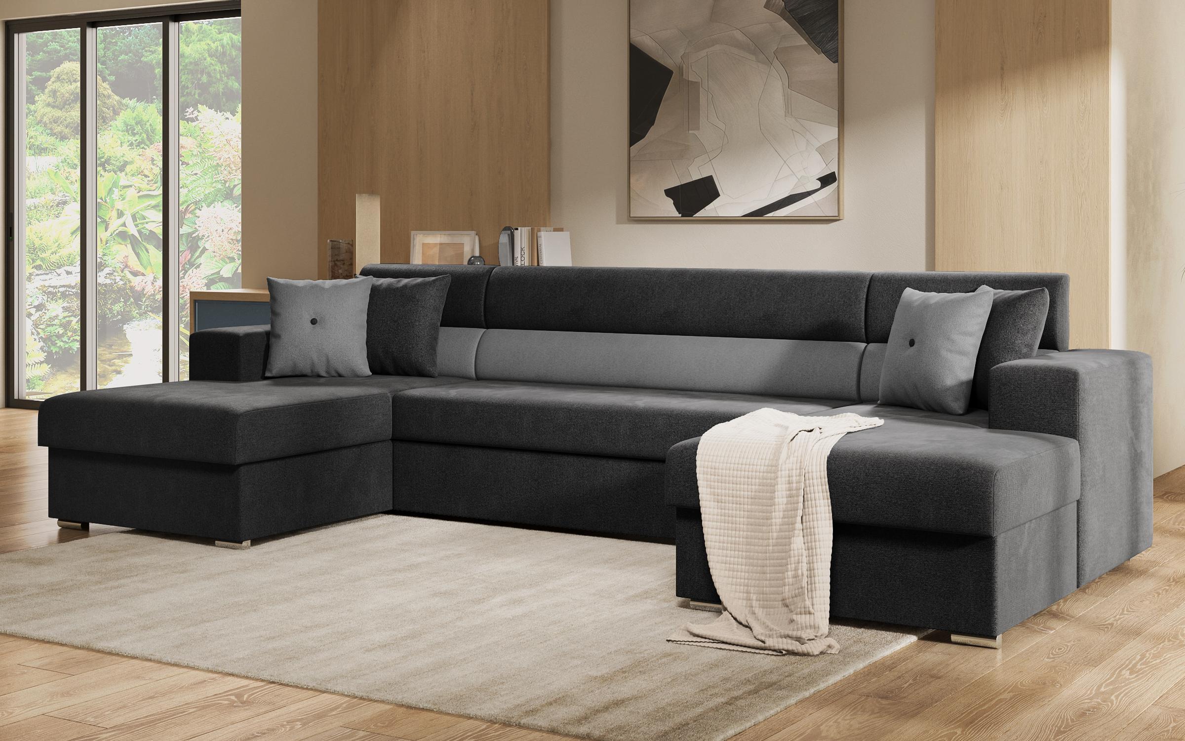 Coltar in forma de U Dolce, gri + negru  4