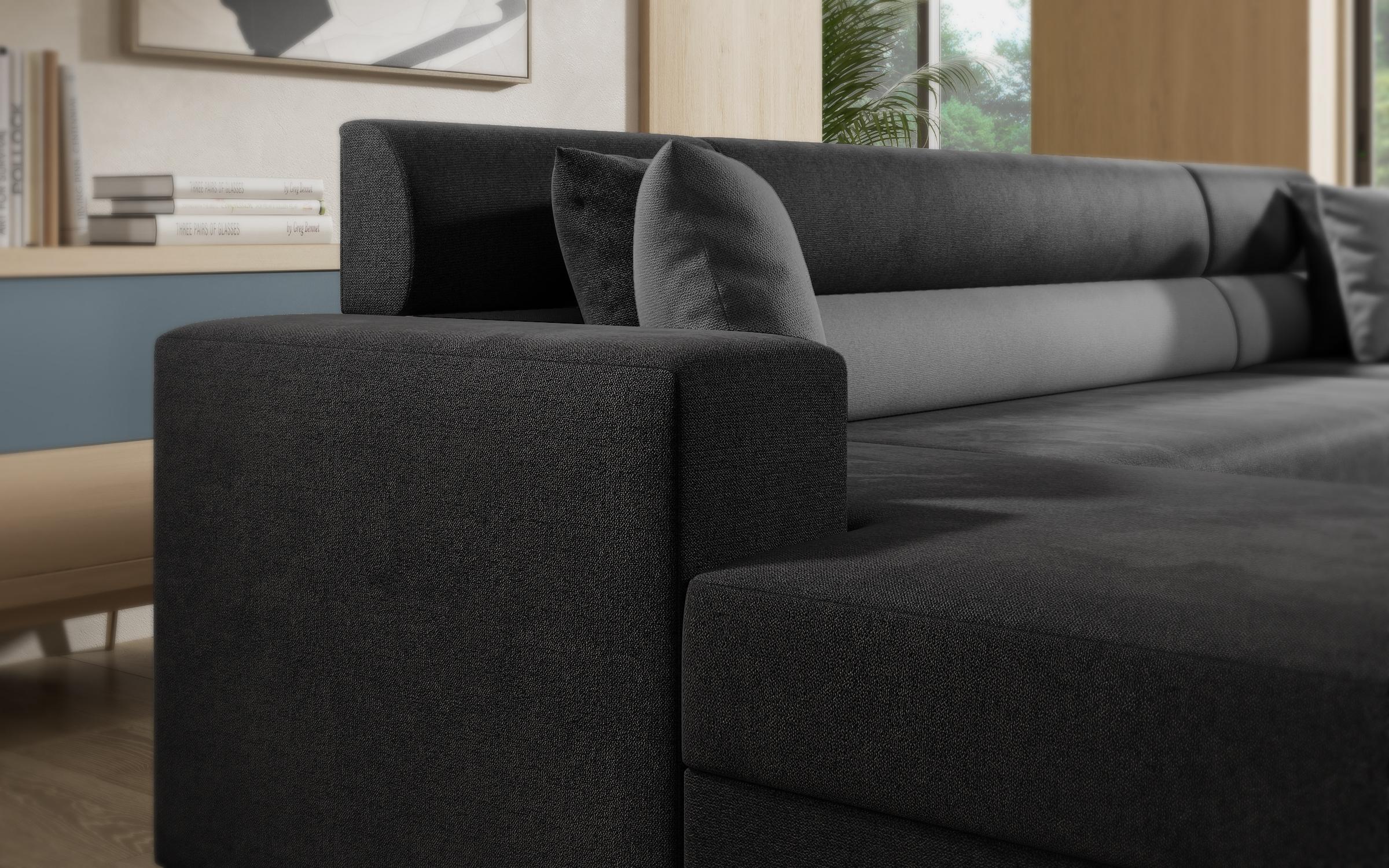 Coltar in forma de U Dolce, gri + negru  7