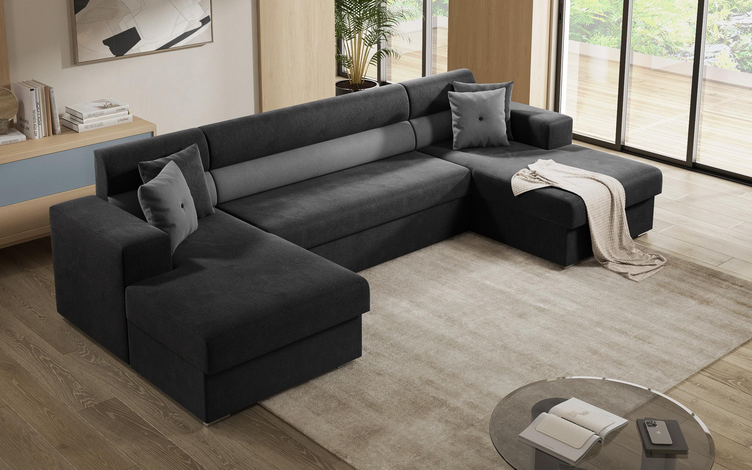 Coltar in forma de U Dolce, gri + negru  5