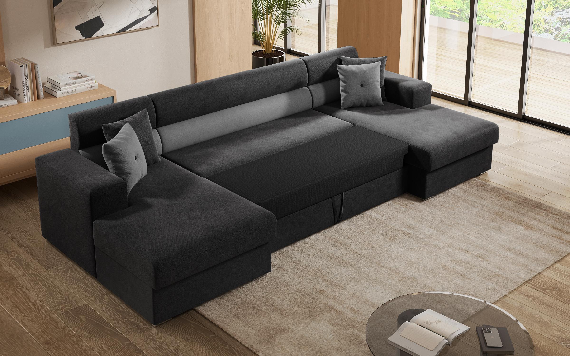 Coltar in forma de U Dolce, gri + negru  8