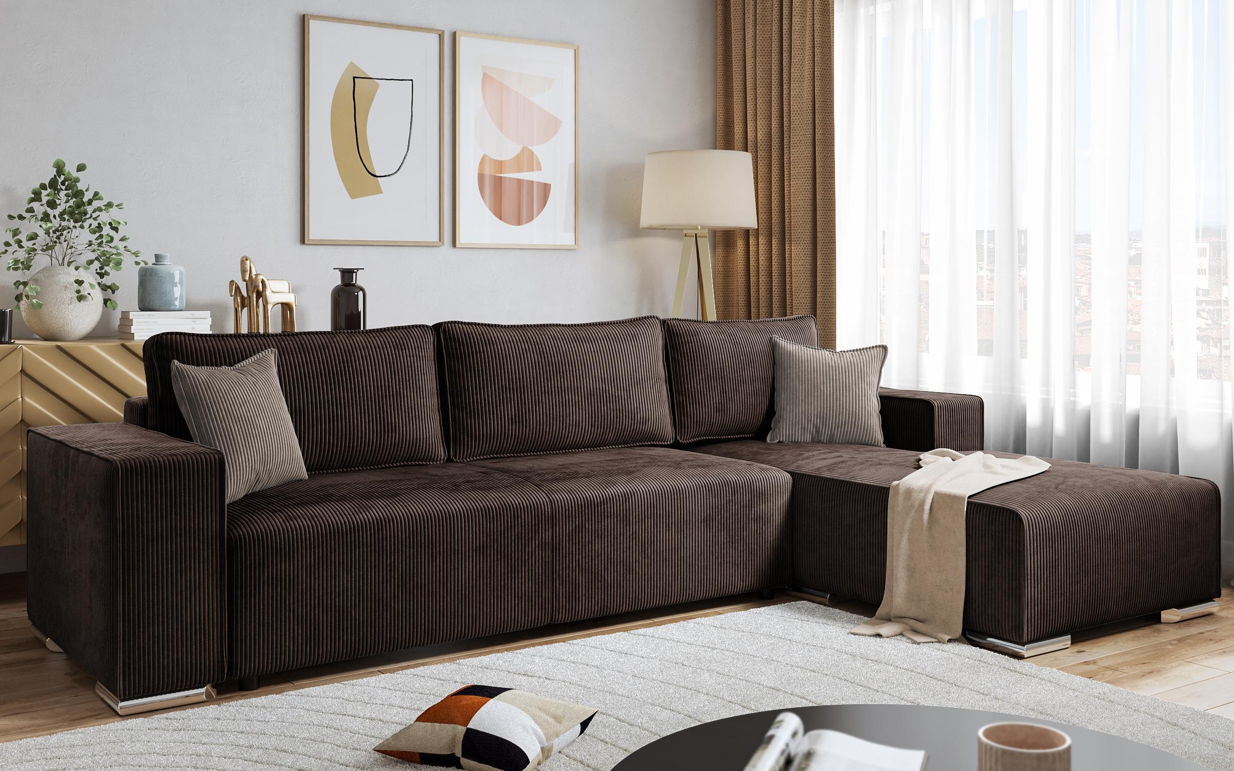 Coltar pentru living Felion, maro + bej  3