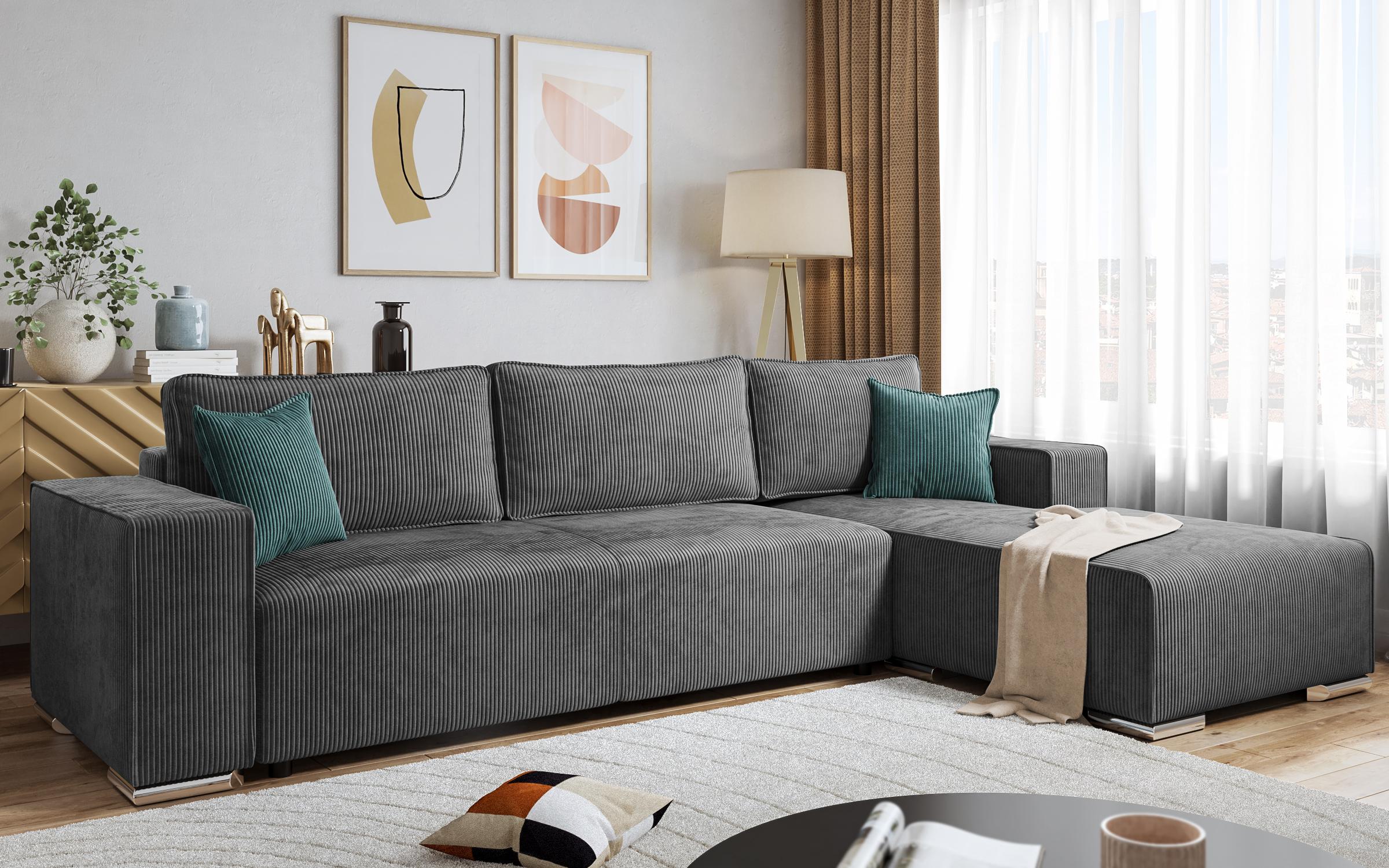 Coltar pentru living Felion, gri + menta  3