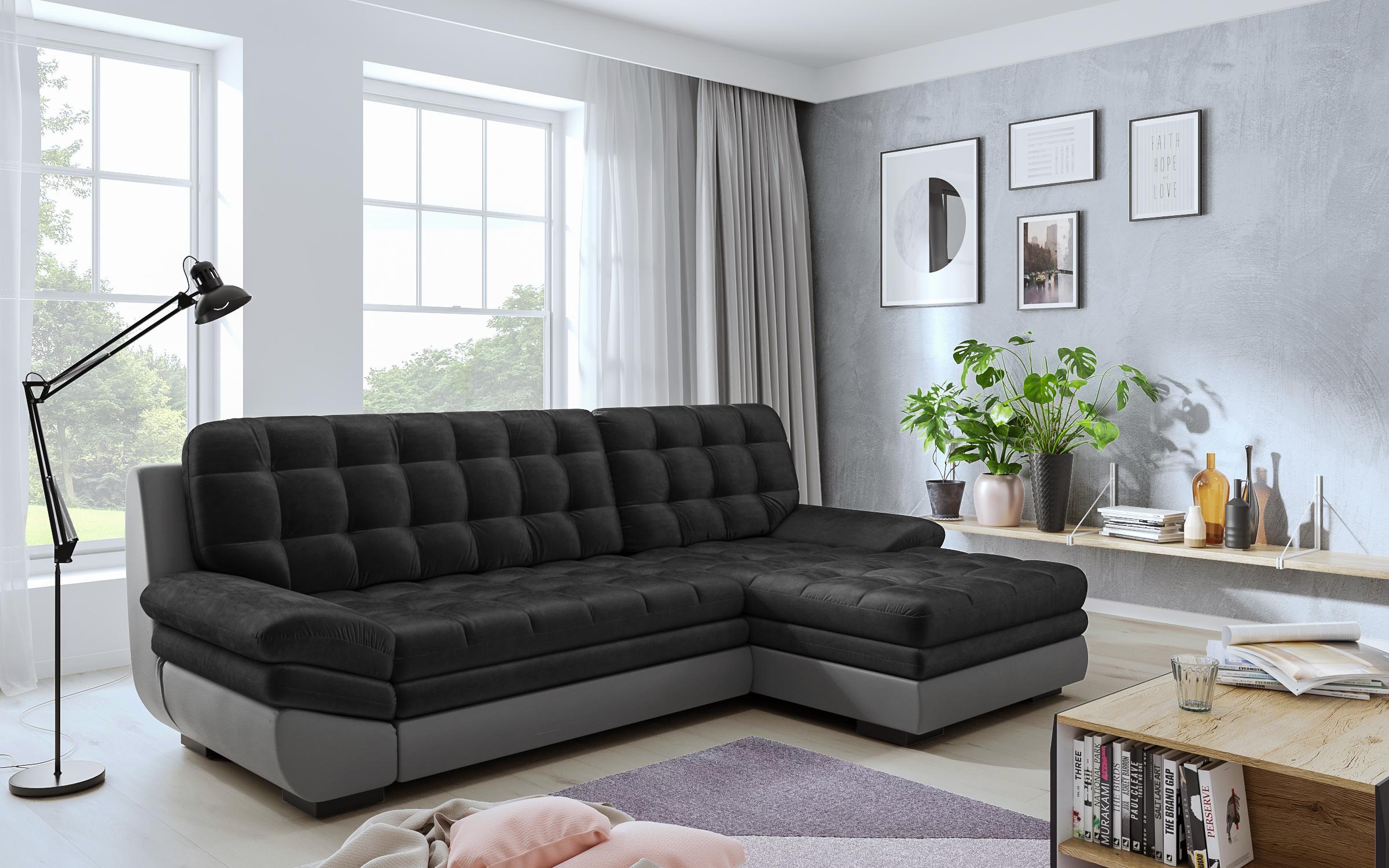 Coltar extensibil Hazart, gri inchis + piele gri deschis  3